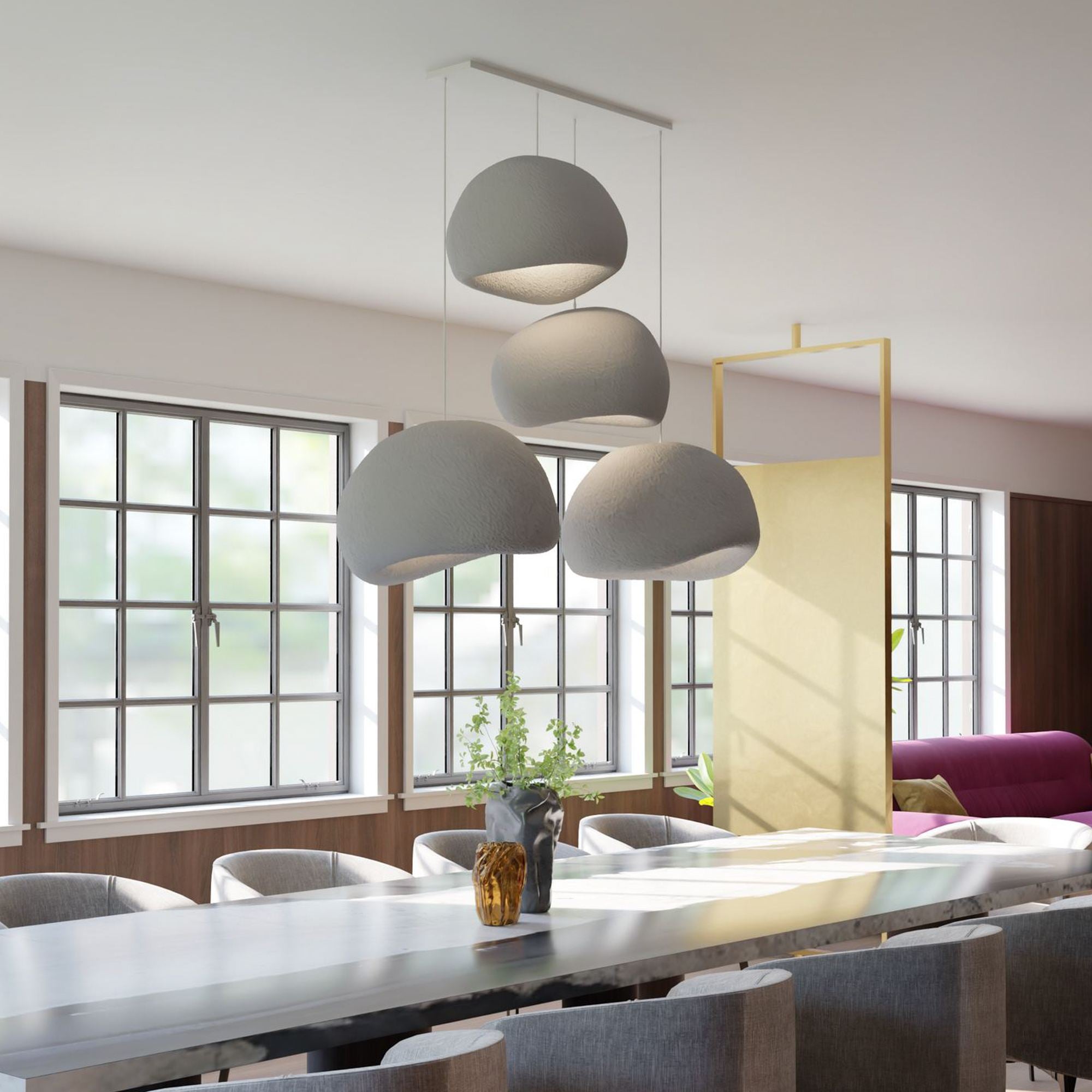 Candeeiro de Teto – 50 x 45 x 32 cm – Cinza Concreto – Composto Polimérico