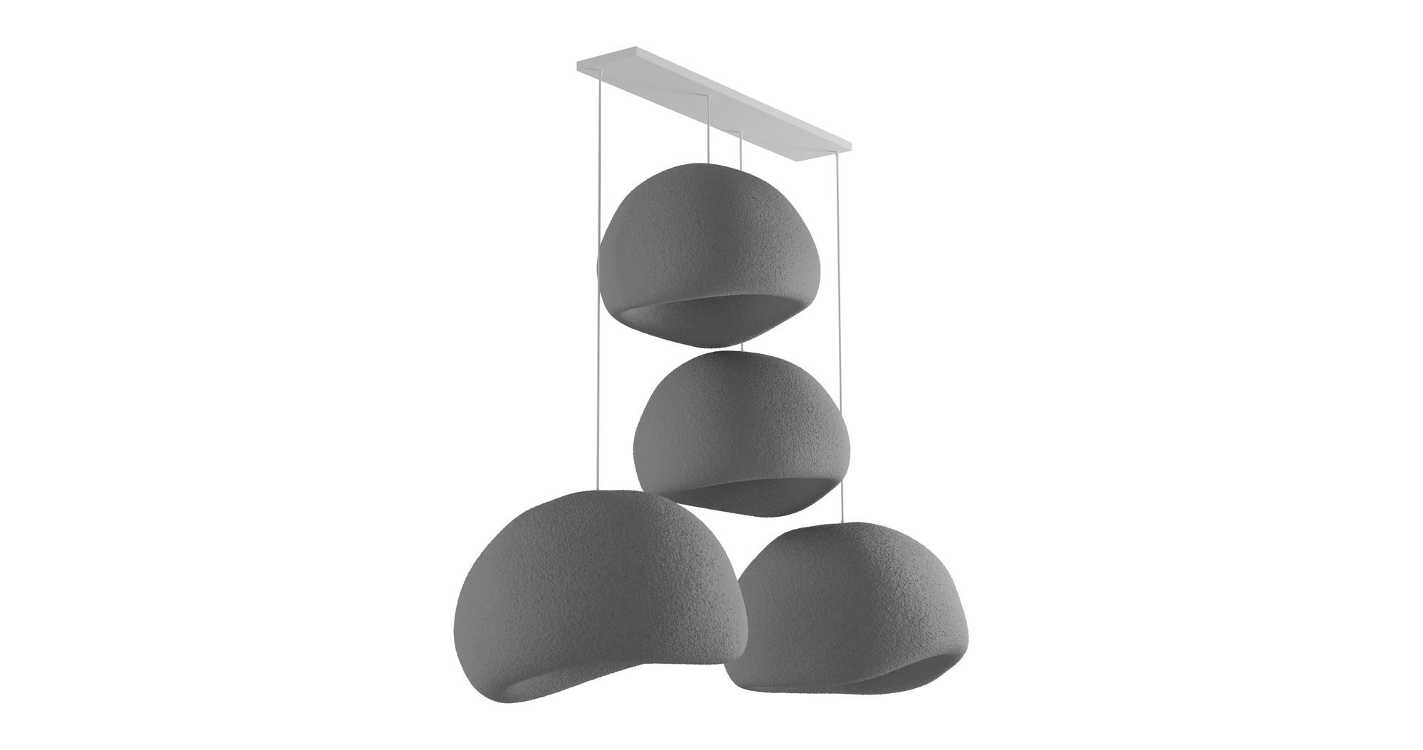 Candeeiro de Teto – 50 x 45 x 32 cm – Cinza Concreto – Composto Polimérico