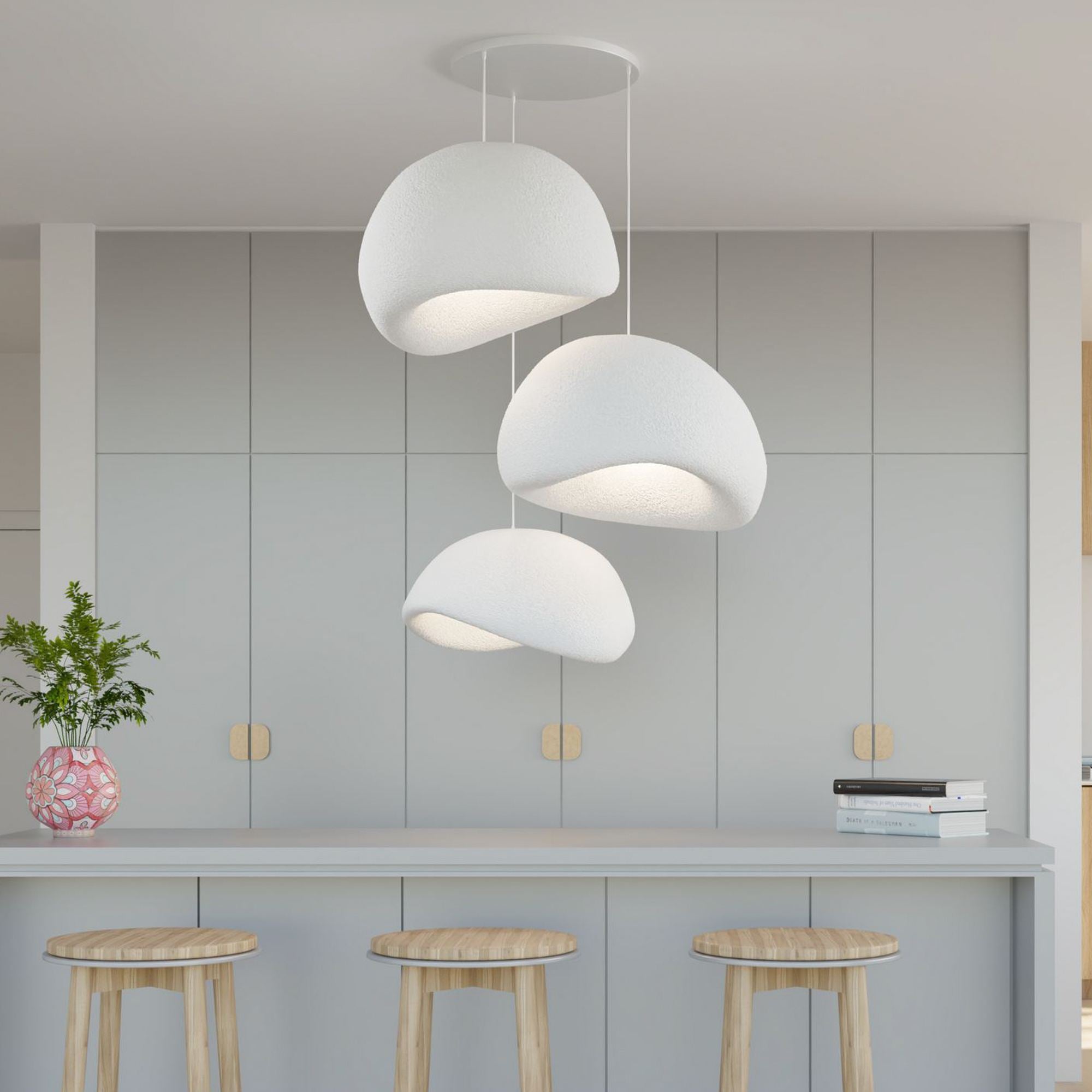 Candeeiro de Teto – 50 x 45 x 32 cm – Branco – Composto Polimérico