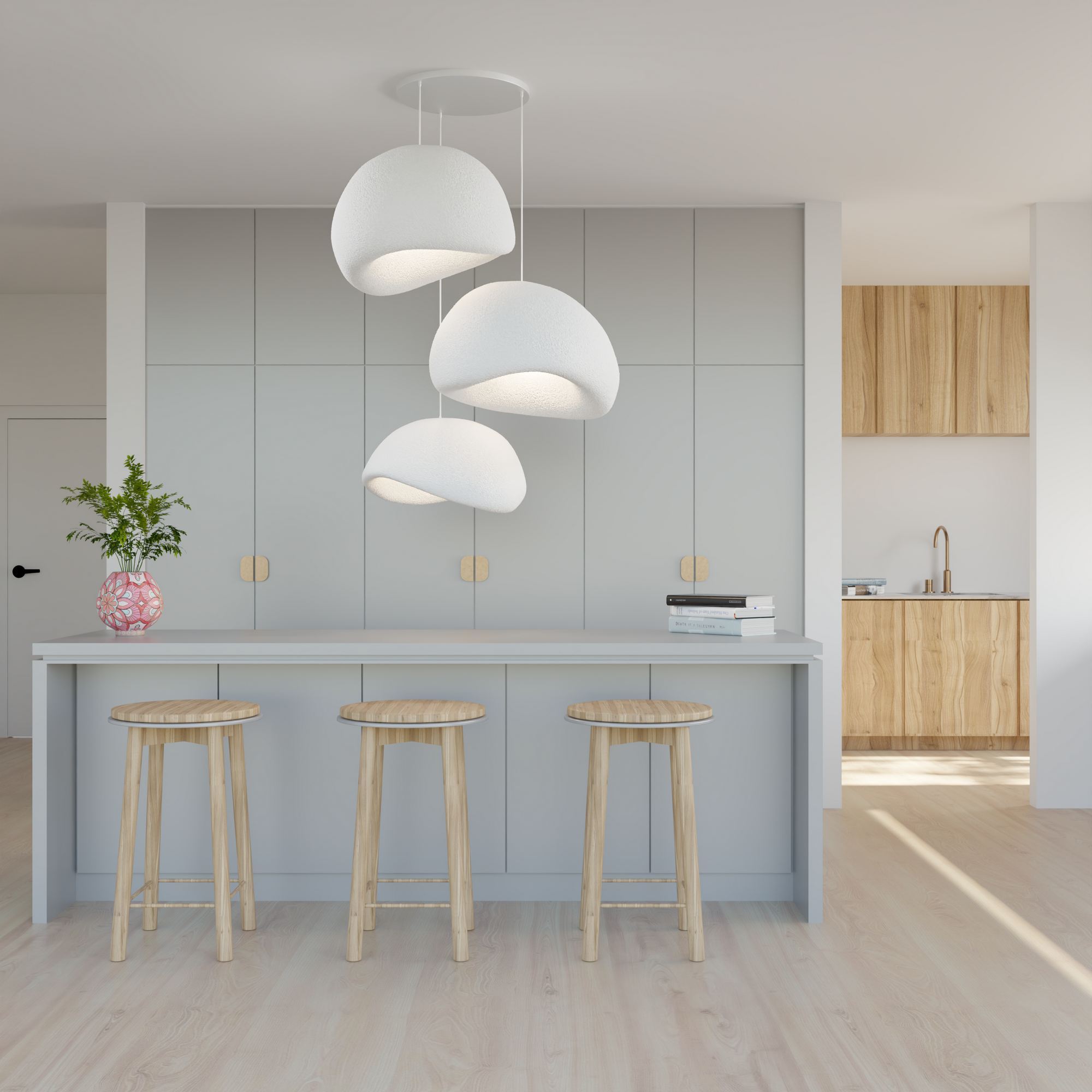 Candeeiro de Teto – 50 x 45 x 32 cm – Branco – Composto Polimérico