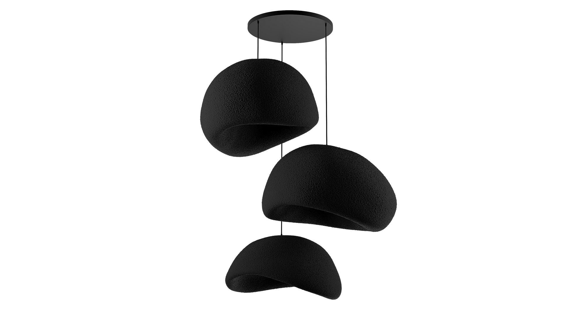 Candeeiro de Teto – 50 x 45 x 32 cm – Preto – Composto Polimérico