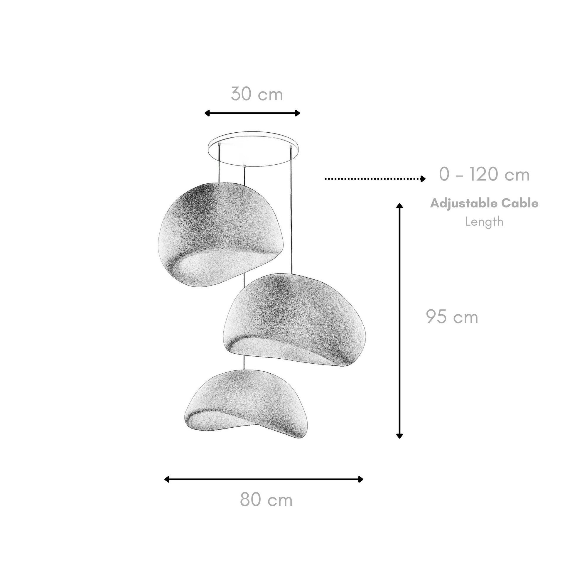 Candeeiro de Teto – 50 x 45 x 32 cm – Cinza Concreto – Composto Polimérico