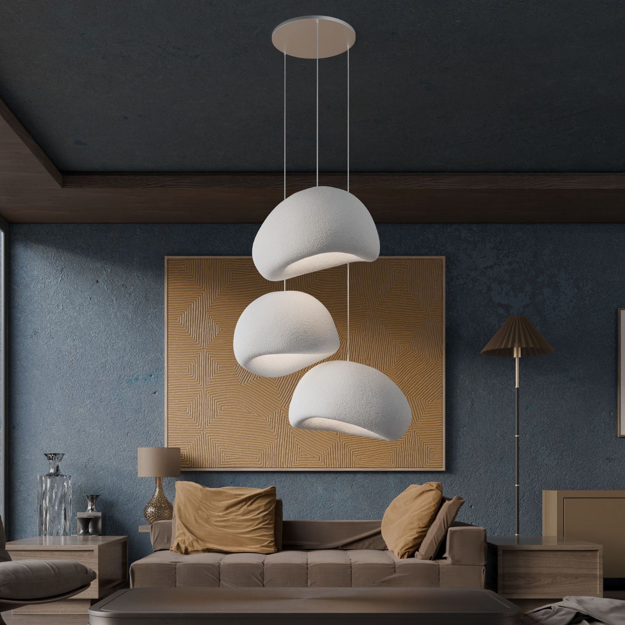 Candeeiro de Teto – 50 x 45 x 32 cm – Branco – Polimérico