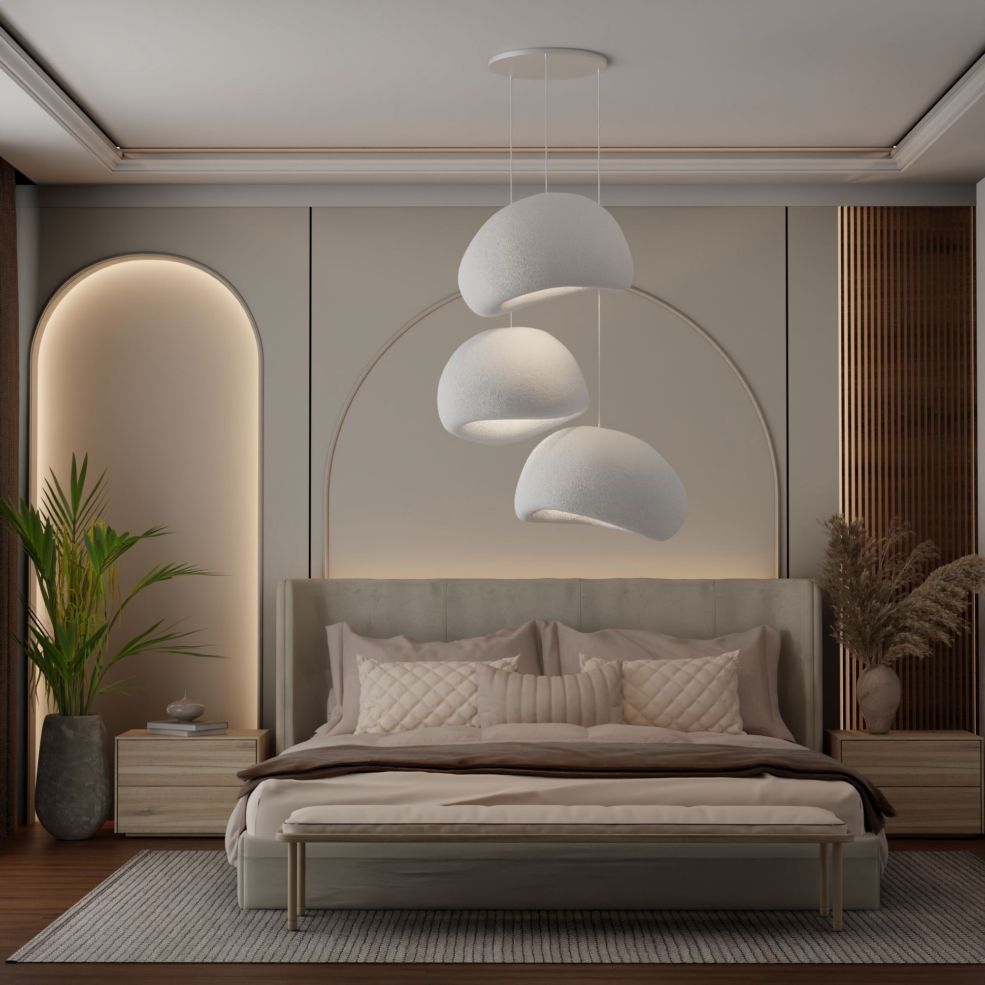 Candeeiro de Teto – 50 x 45 x 32 cm – Branco – Polimérico