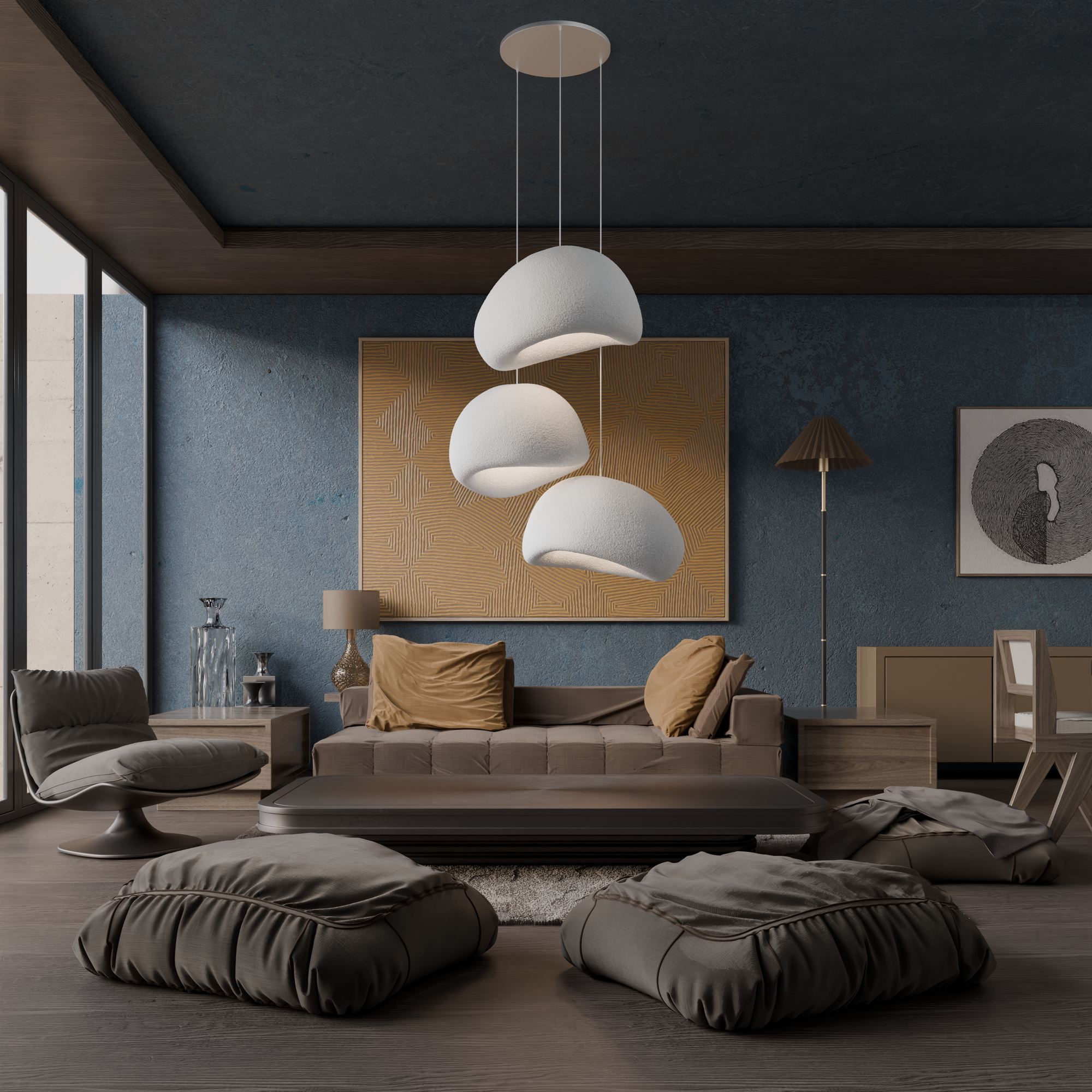 Candeeiro de Teto – 50 x 45 x 32 cm – Branco – Polimérico