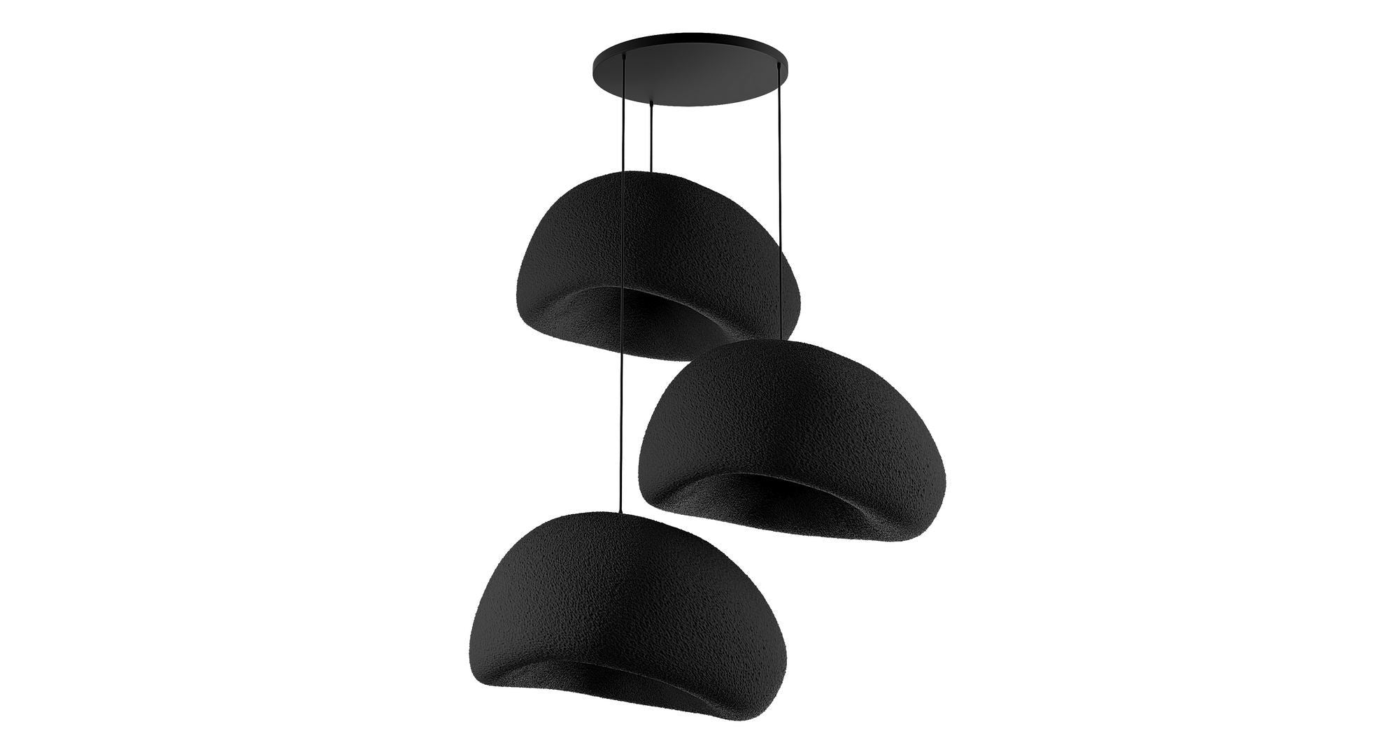 Candeeiro de Teto - 50 x 45 x 32 cm - Preto - Composto Polimérico