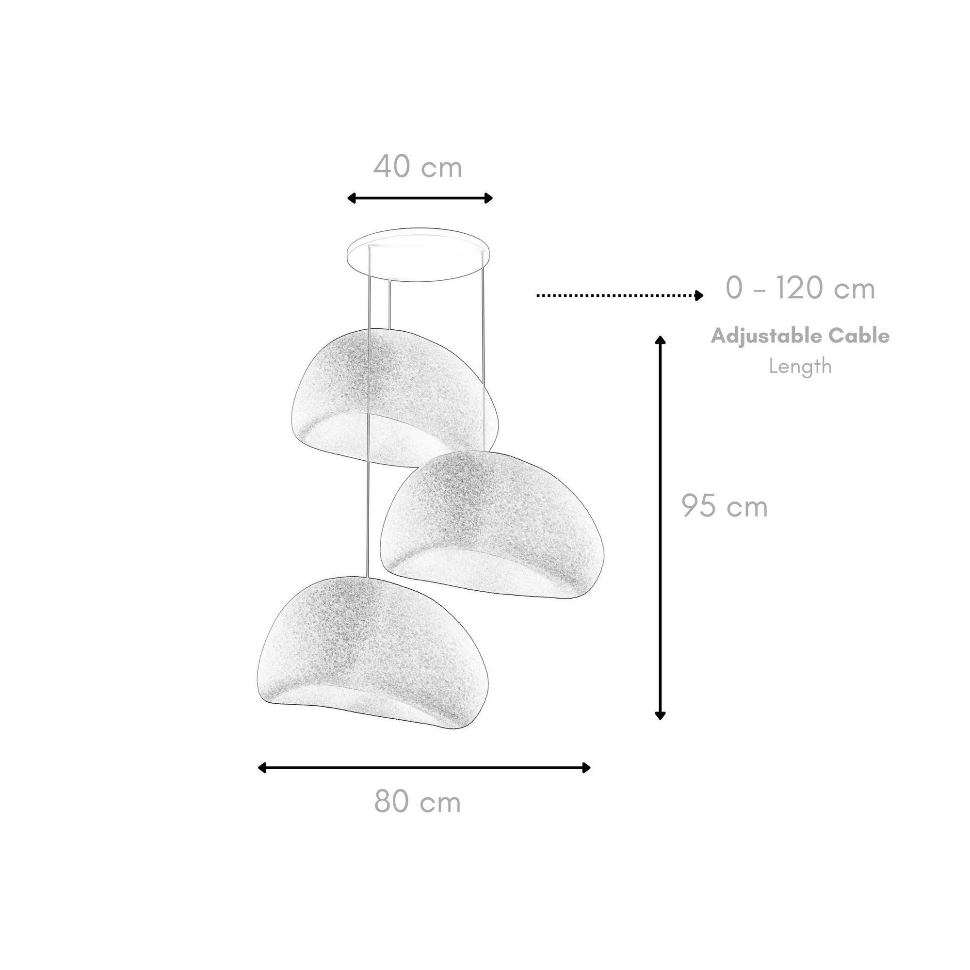 Candeeiro de Teto – 50 x 45 x 32 cm – Cinza Concreto – Composto Polimérico