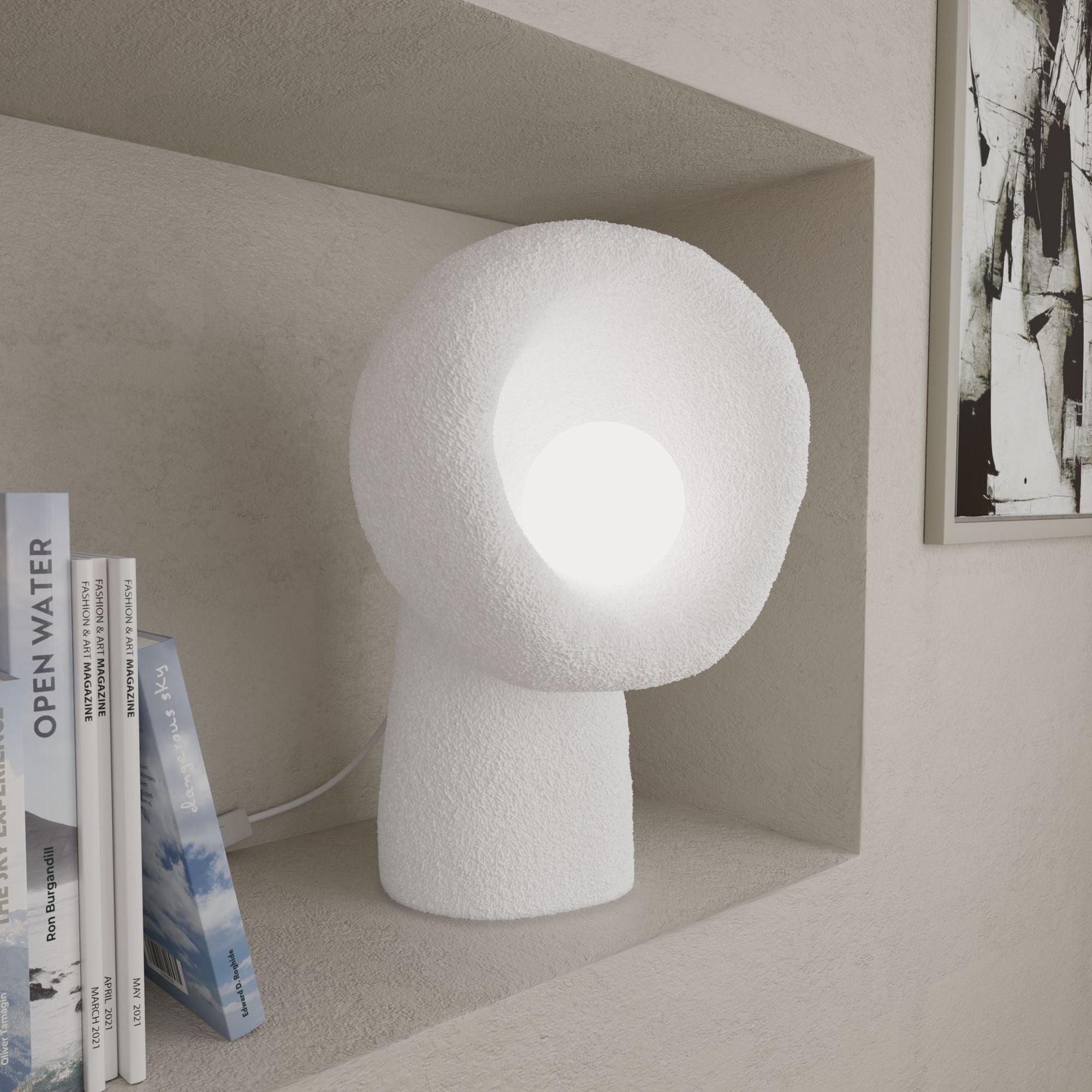 Candeeiro de mesa-Wabi Sabi Echo-Branco