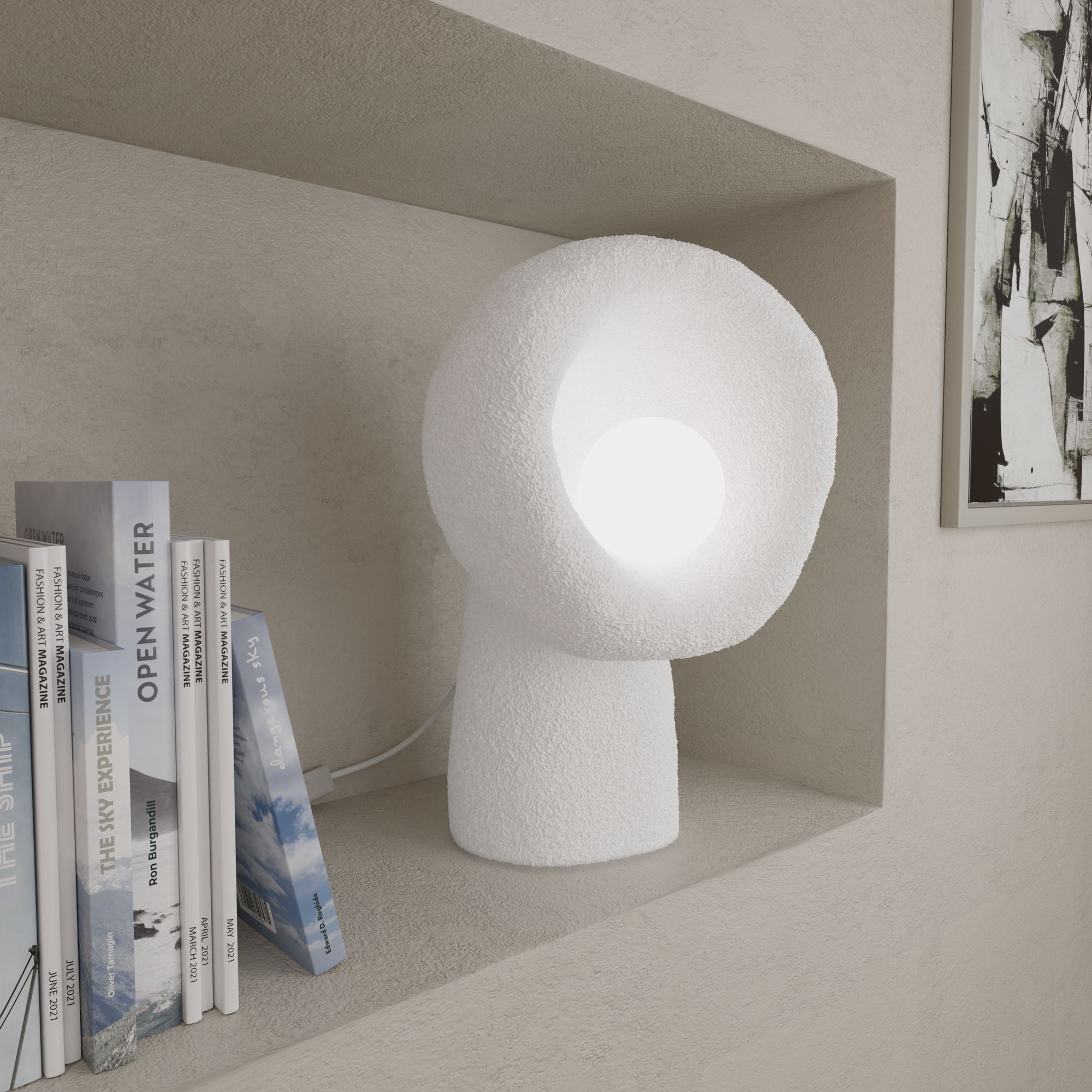 Candeeiro de mesa-Wabi Sabi Echo-Branco