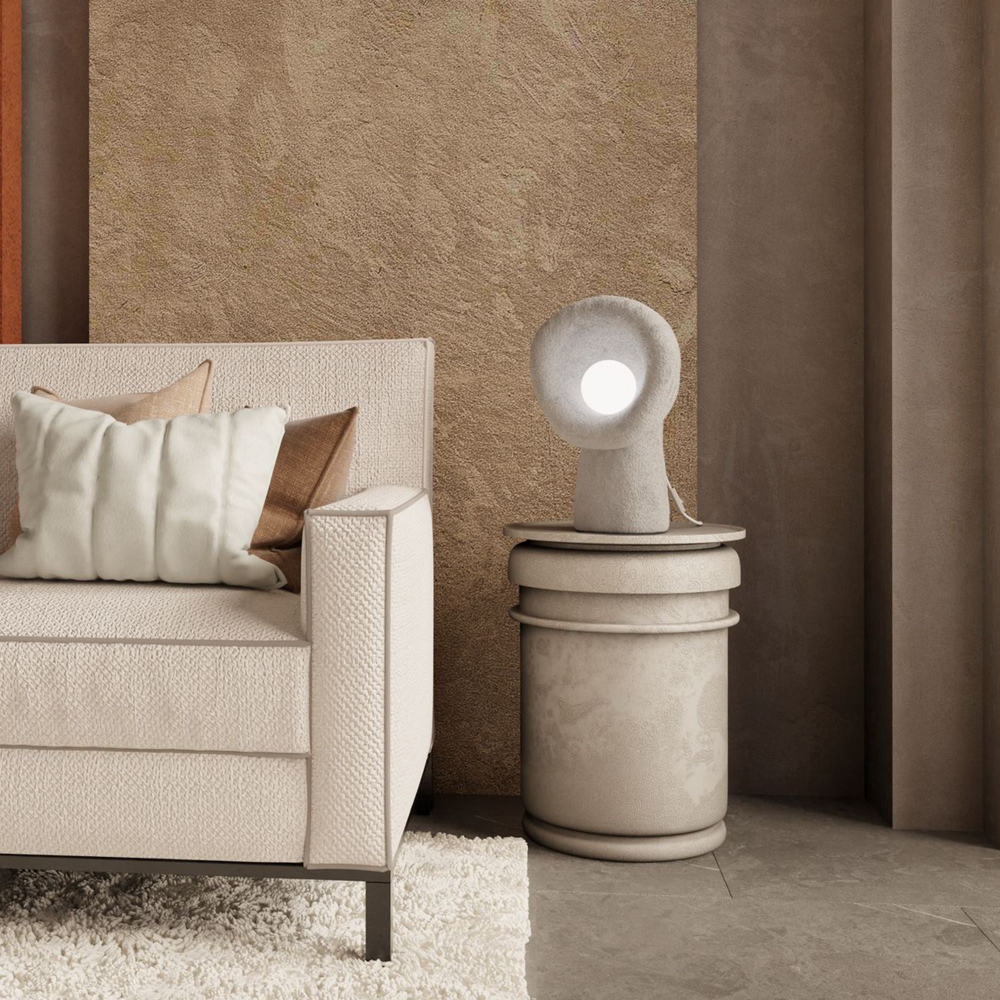 Candeeiro de mesa-Wabi Sabi Echo-Cinza Concreto