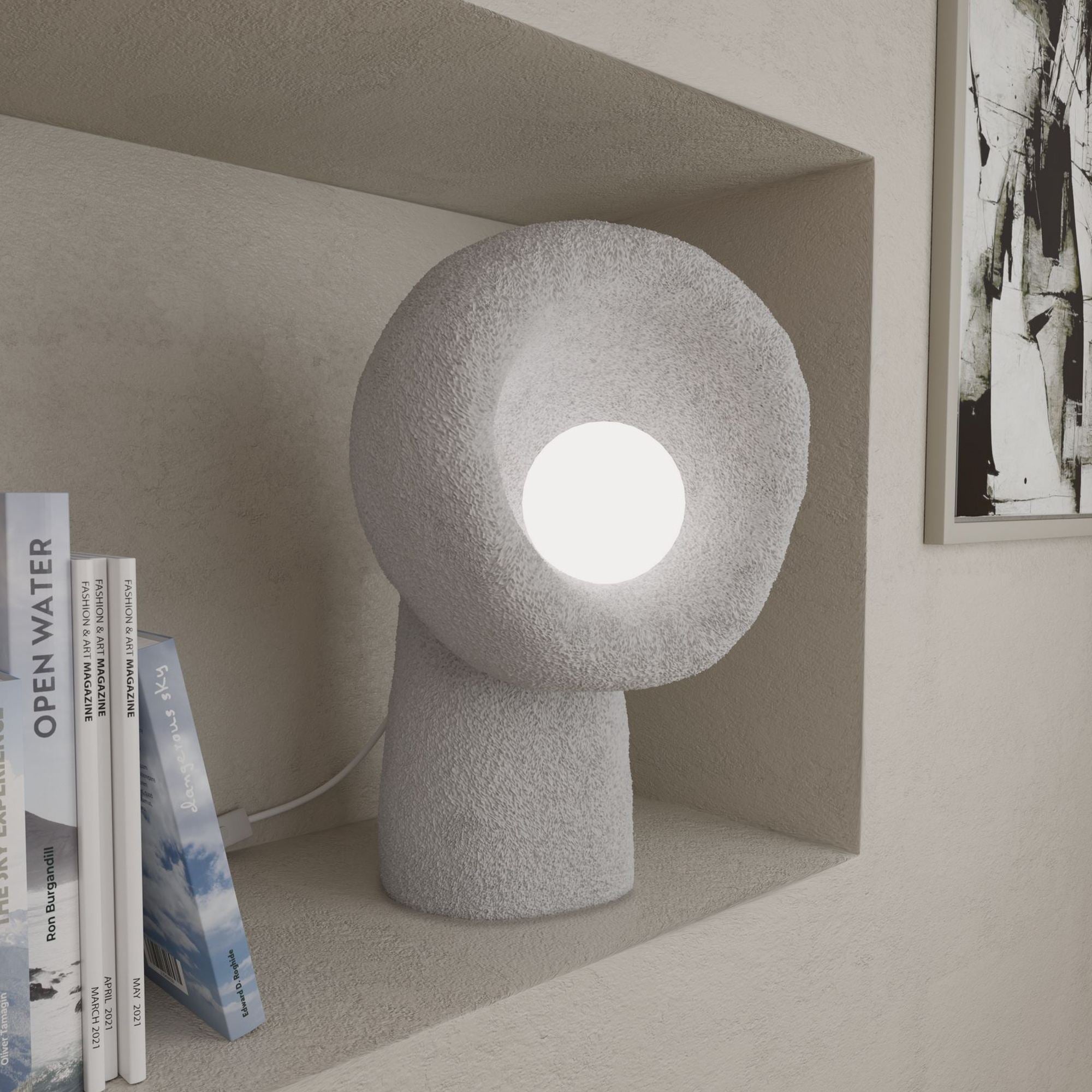 Candeeiro de mesa-Wabi Sabi Echo-Cinza Concreto