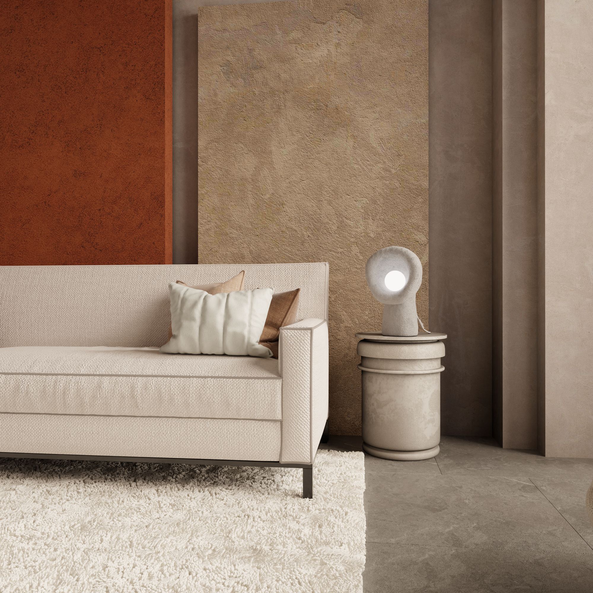 Candeeiro de mesa-Wabi Sabi Echo-Cinza Concreto