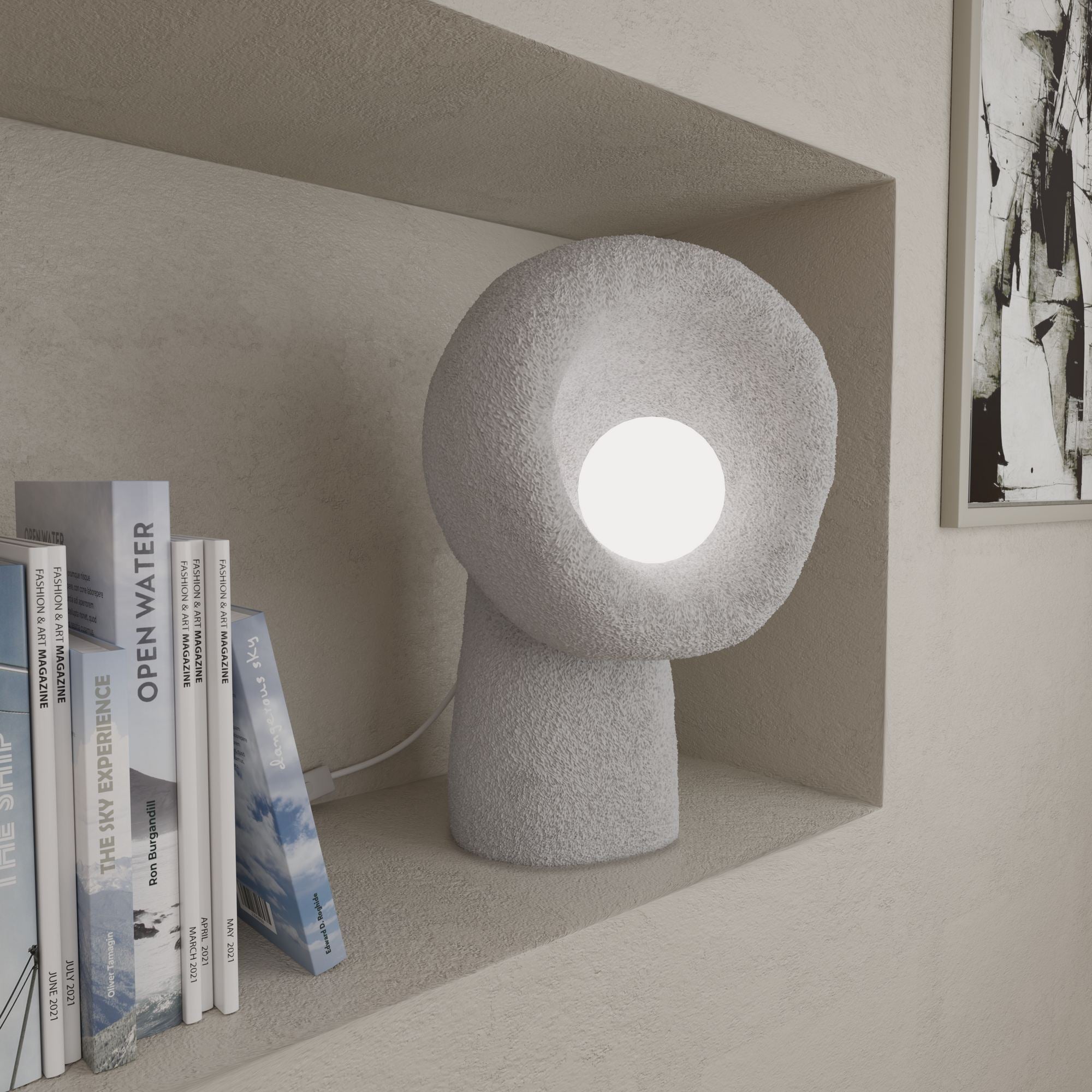Candeeiro de mesa-Wabi Sabi Echo-Cinza Concreto