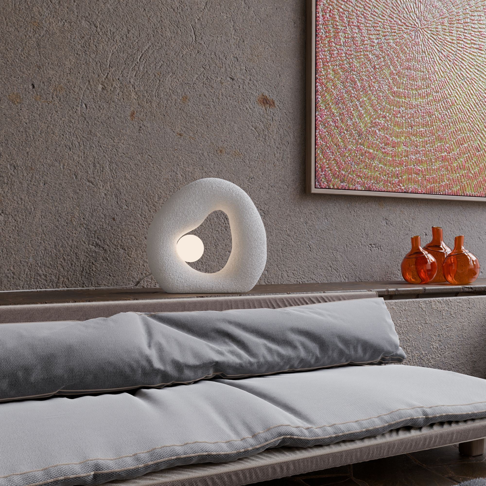 Candeeiro de mesa-Wabi Sabi Pond-Branco