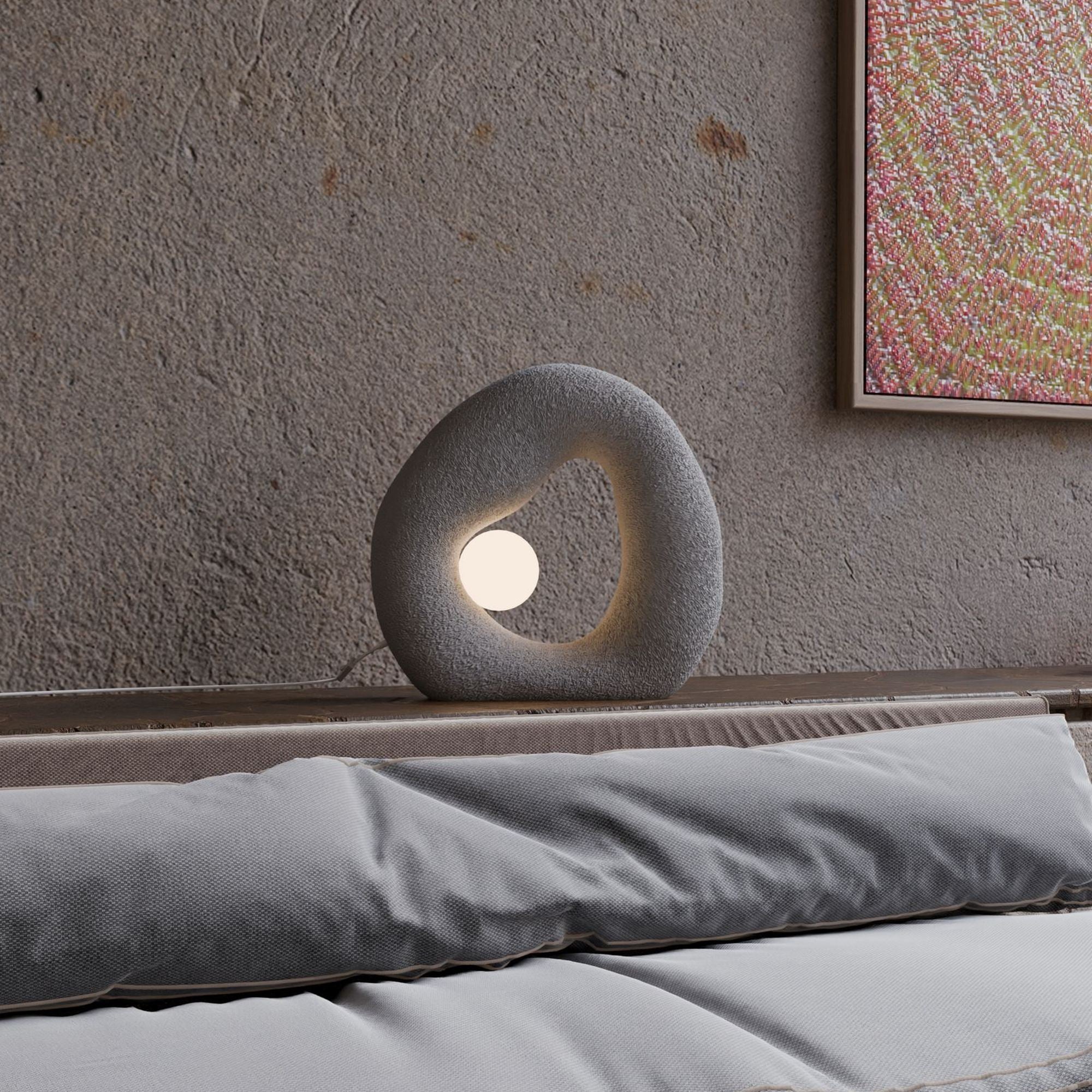 Candeeiro de mesa-Wabi Sabi Pond-Cinza Concreto