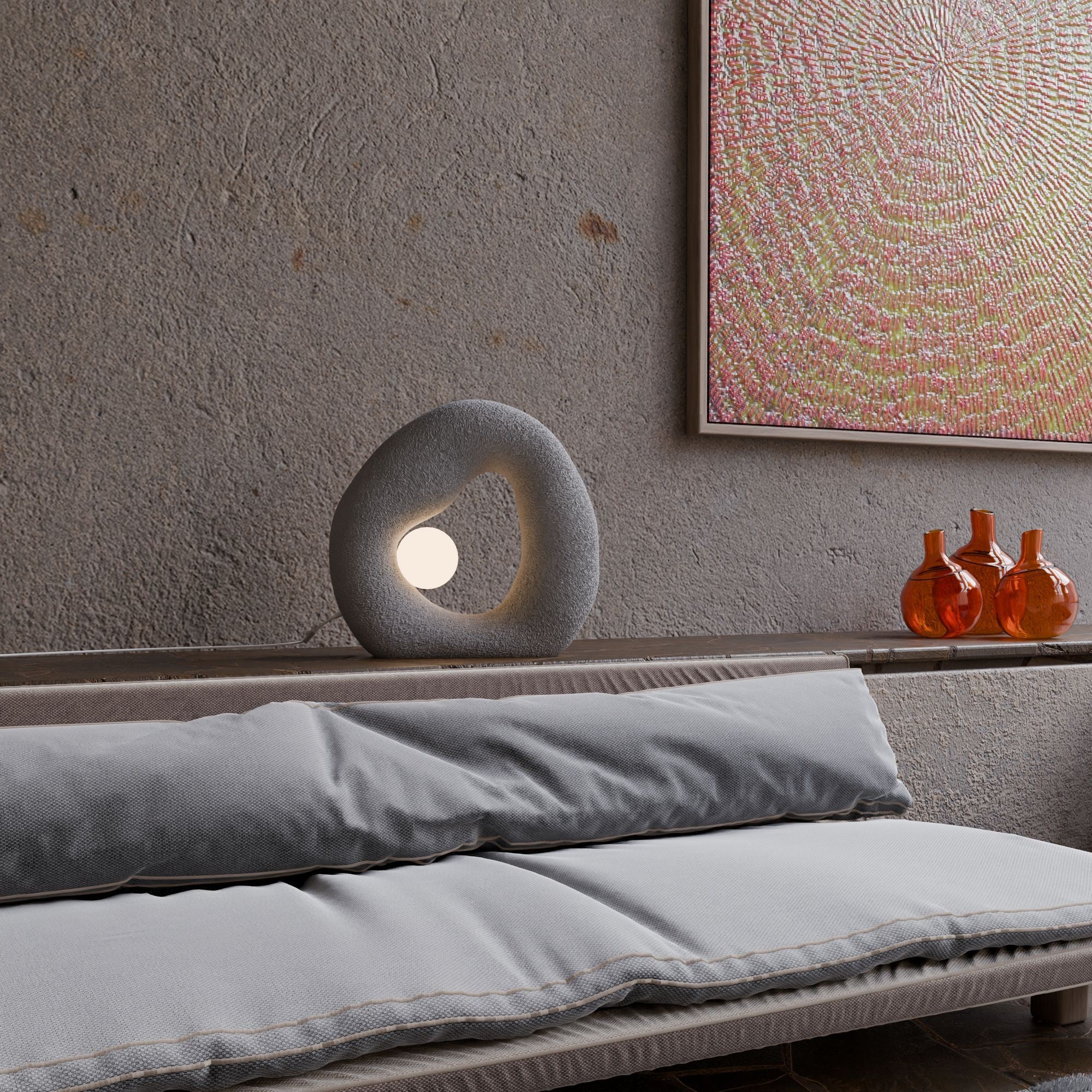 Candeeiro de mesa-Wabi Sabi Pond-Cinza Concreto