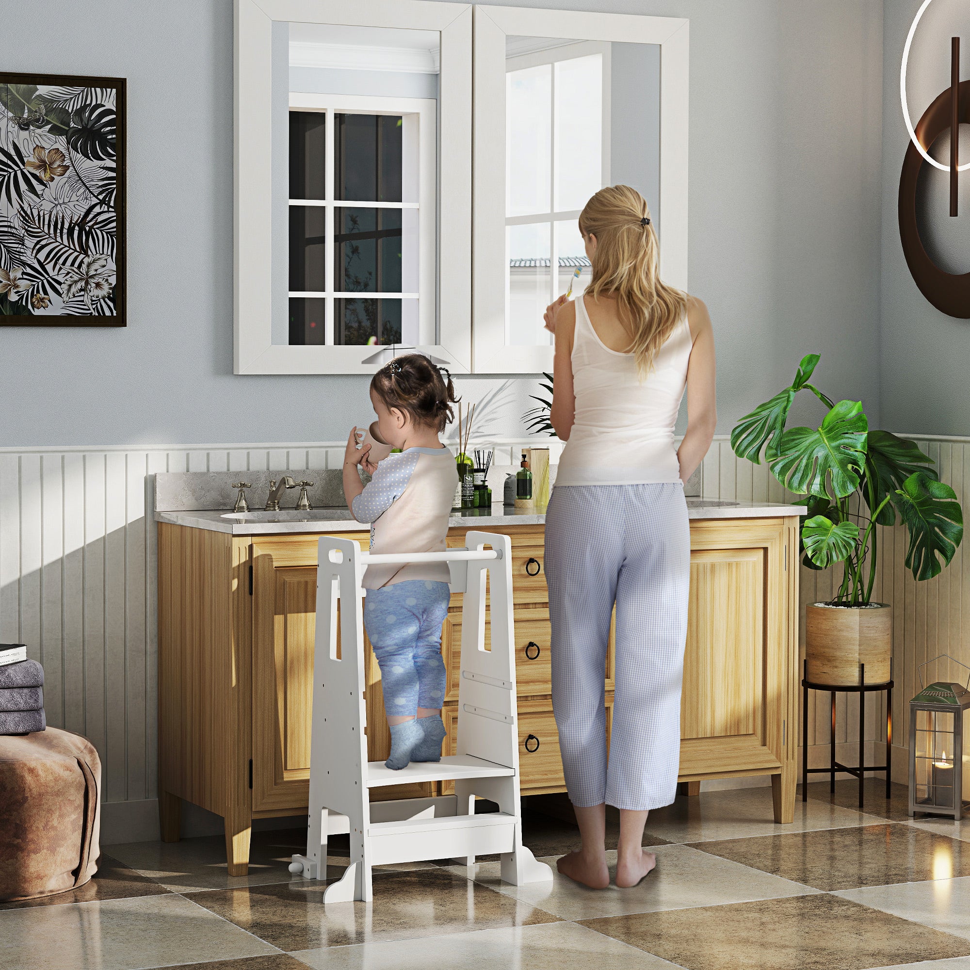 Torre de Aprendizagem Infantil 45x47,5x91 cm Branco