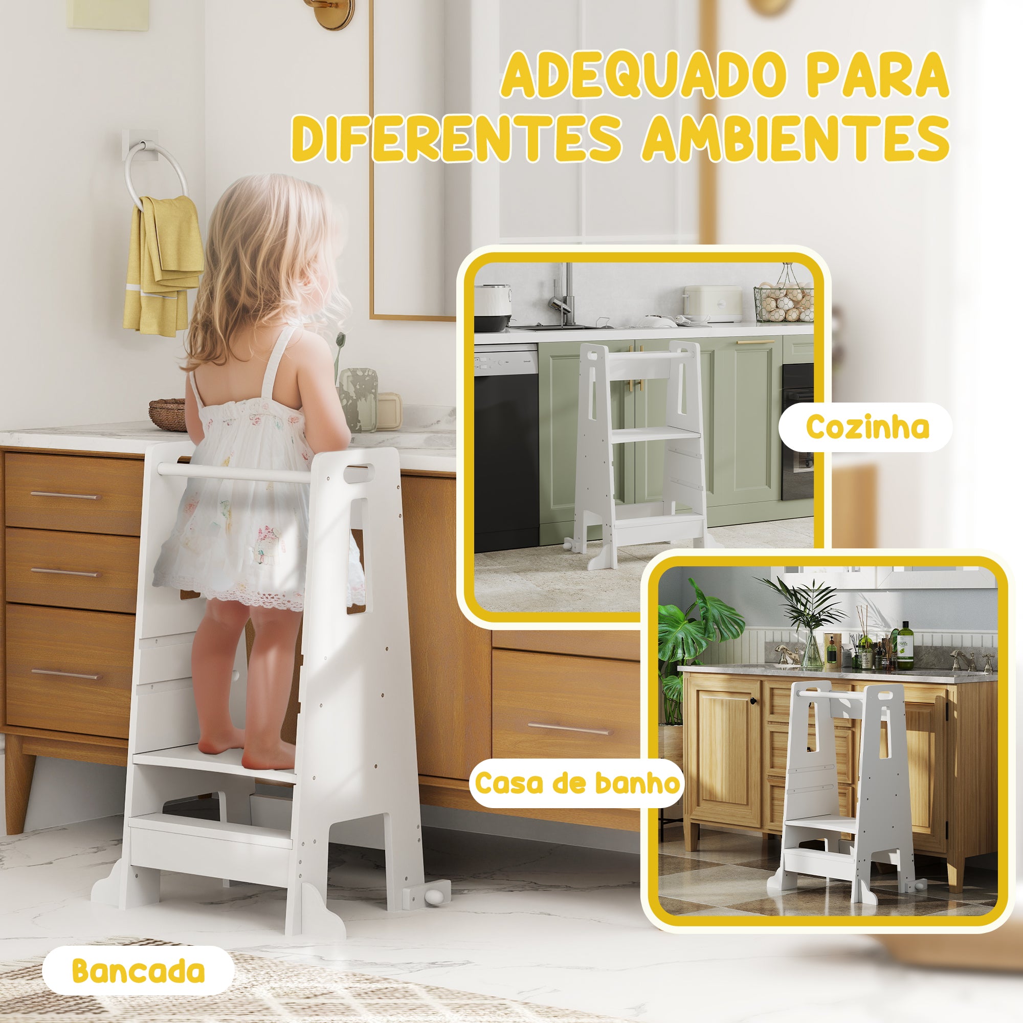 Torre de Aprendizagem Infantil 45x47,5x91 cm Branco