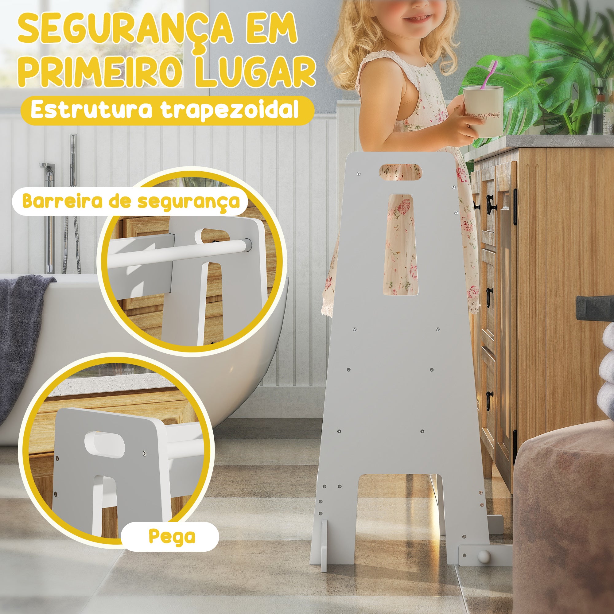 Torre de Aprendizagem Infantil 45x47,5x91 cm Branco