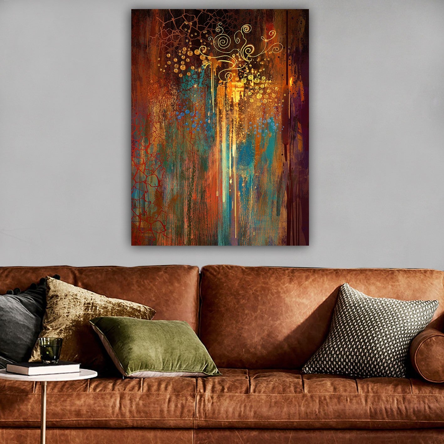 Impressionante pintura decorativa em tela, 70 x 100 cm | 100% tela, 100% moldura de madeira (3 cm de espessura) | Perfeito para amantes de decoração e arte