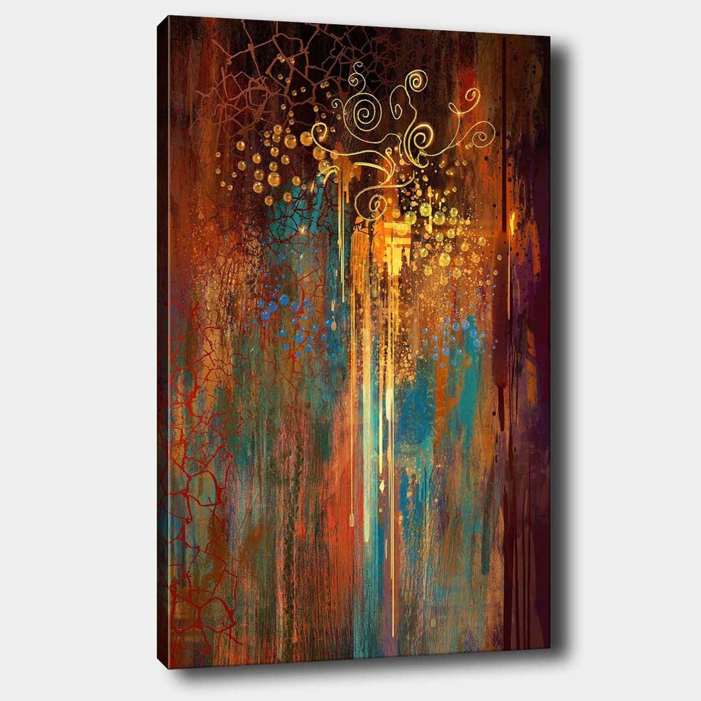 Impressionante pintura decorativa em tela, 70 x 100 cm | 100% tela, 100% moldura de madeira (3 cm de espessura) | Perfeito para amantes de decoração e arte
