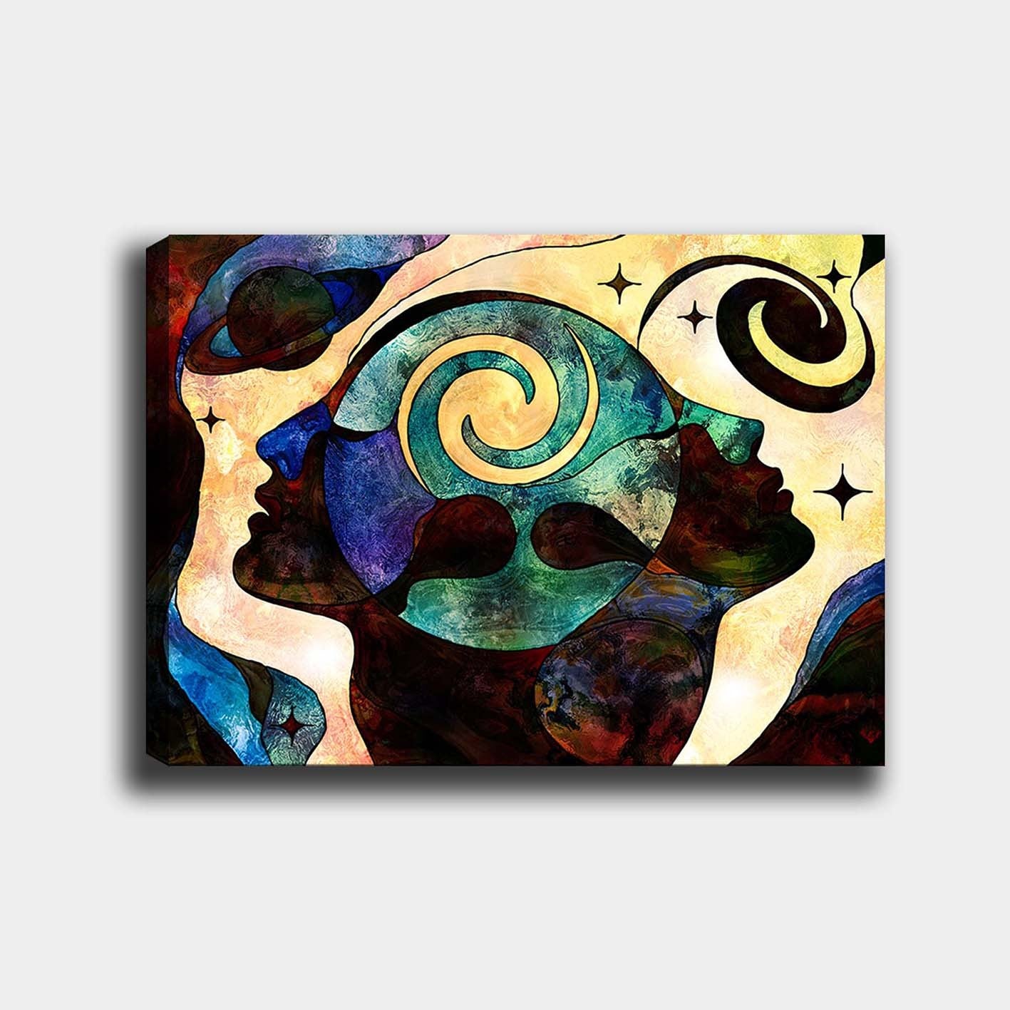 Impressionante pintura decorativa em tela, 70 x 100 cm | 100% tela, 100% moldura de madeira (3 cm de espessura) | Perfeito para amantes de decoração e arte
