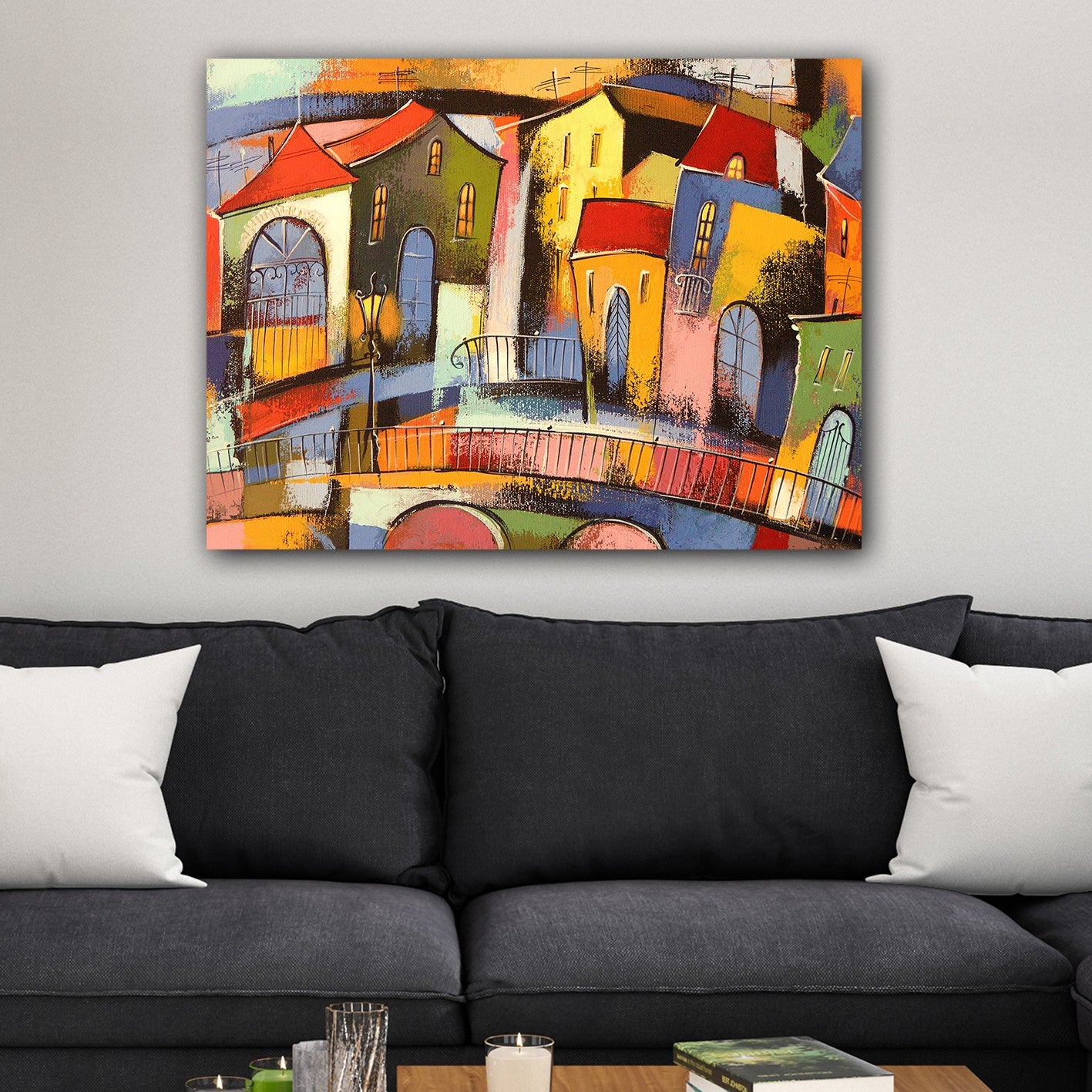 Impressionante pintura decorativa em tela, 70 x 100 cm | 100% tela, 100% moldura de madeira (3 cm de espessura) | Perfeito para amantes de decoração e arte