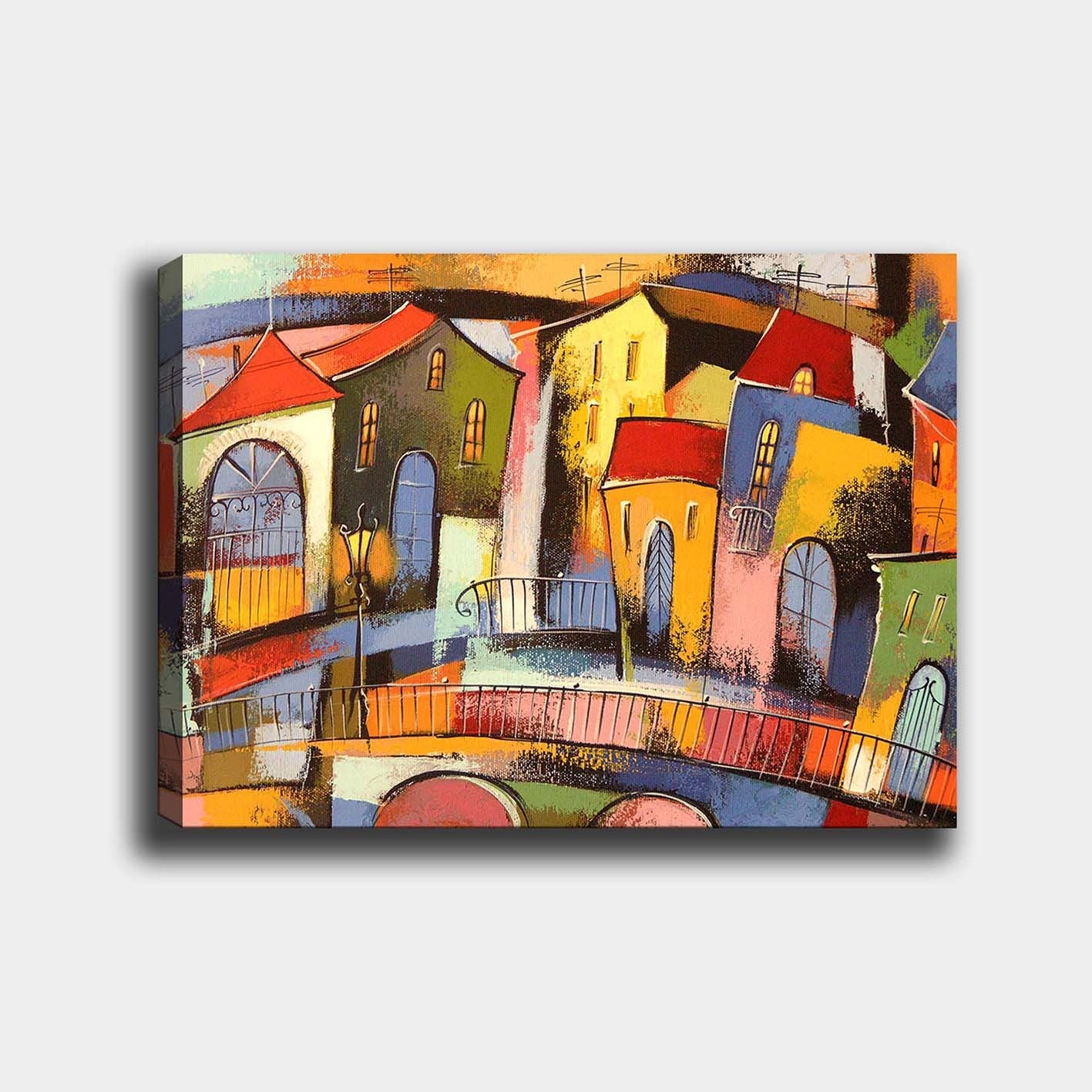 Impressionante pintura decorativa em tela, 70 x 100 cm | 100% tela, 100% moldura de madeira (3 cm de espessura) | Perfeito para amantes de decoração e arte