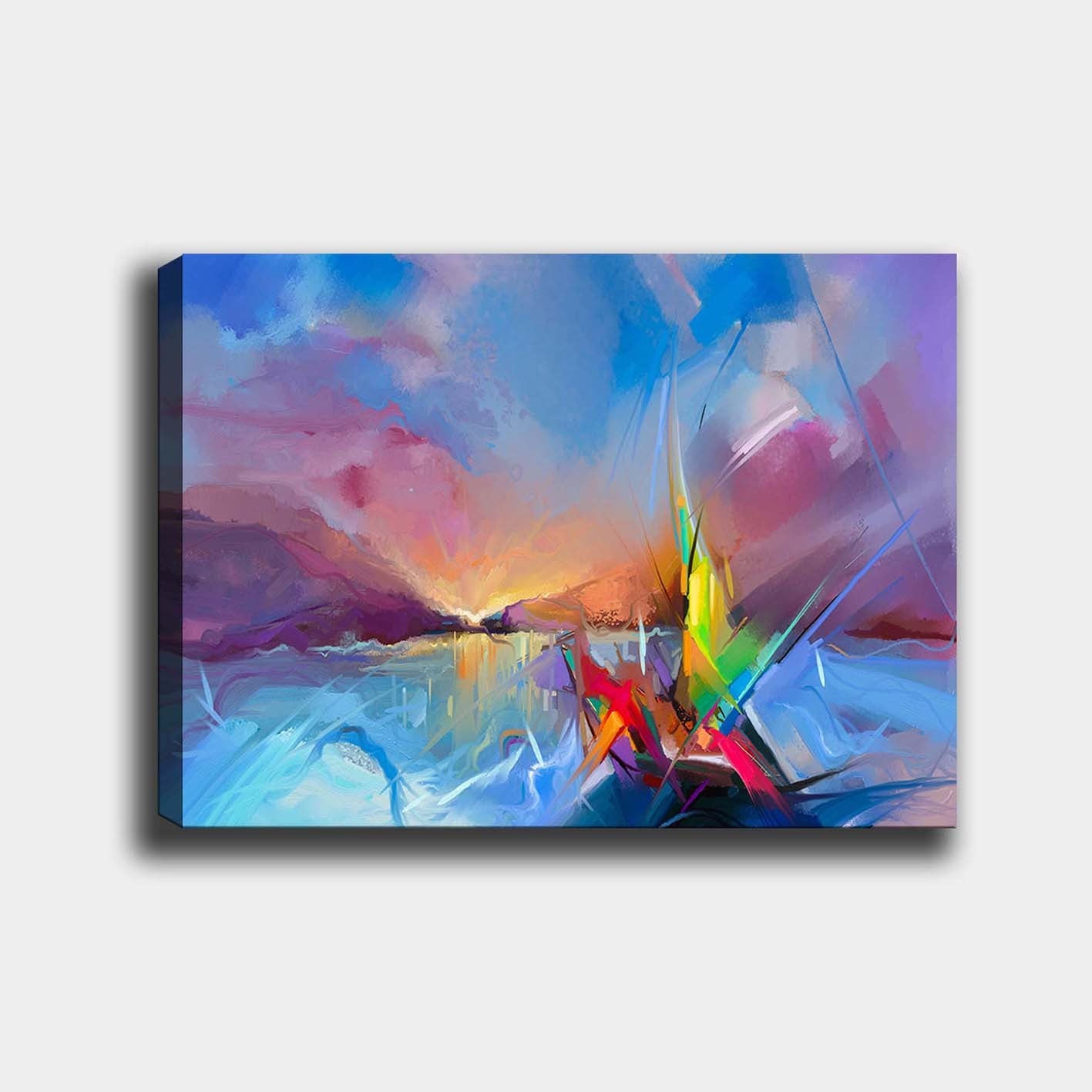 Impressionante pintura decorativa em tela, 70 x 100 cm | 100% tela, 100% moldura de madeira (3 cm de espessura) | Perfeito para amantes de decoração e arte