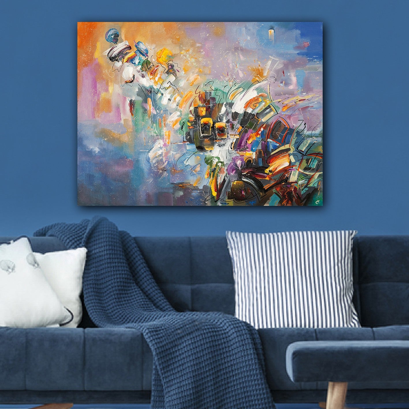 Impressionante pintura decorativa em tela, 70 x 100 cm | 100% tela, 100% moldura de madeira (3 cm de espessura) | Perfeito para amantes de decoração e arte