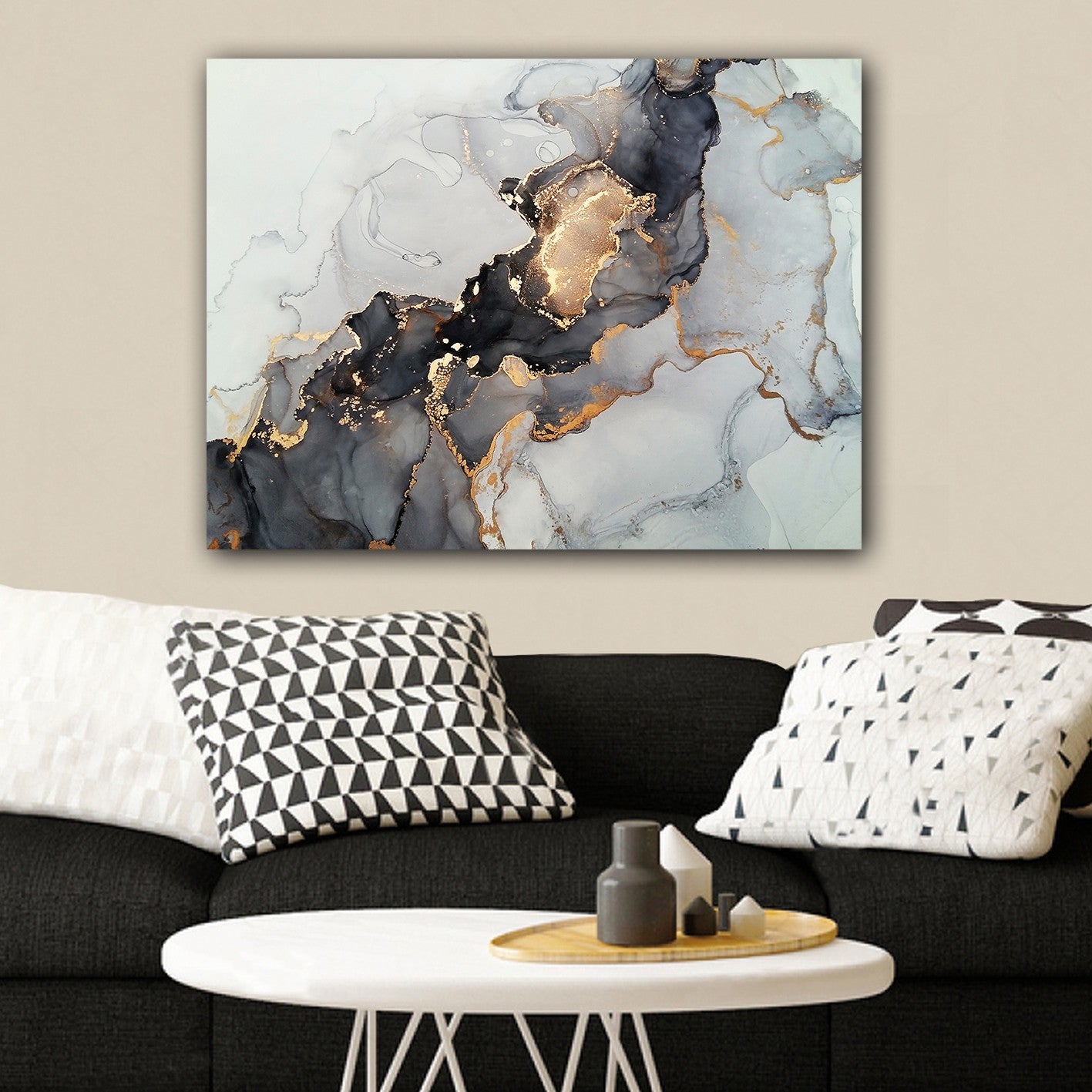 Impressionante pintura decorativa em tela, 70 x 100 cm | 100% tela, 100% moldura de madeira (3 cm de espessura) | Perfeito para amantes de decoração e arte