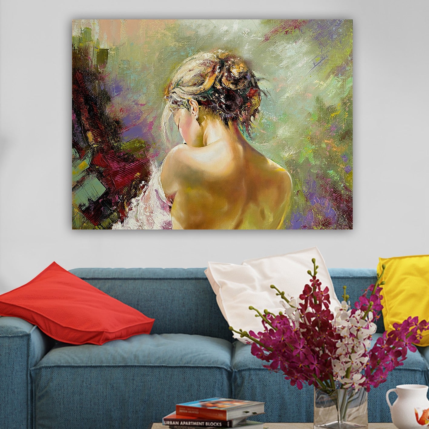 Impressionante pintura decorativa em tela, 70 x 100 cm | 100% tela, 100% moldura de madeira (3 cm de espessura) | Perfeito para amantes de decoração e arte