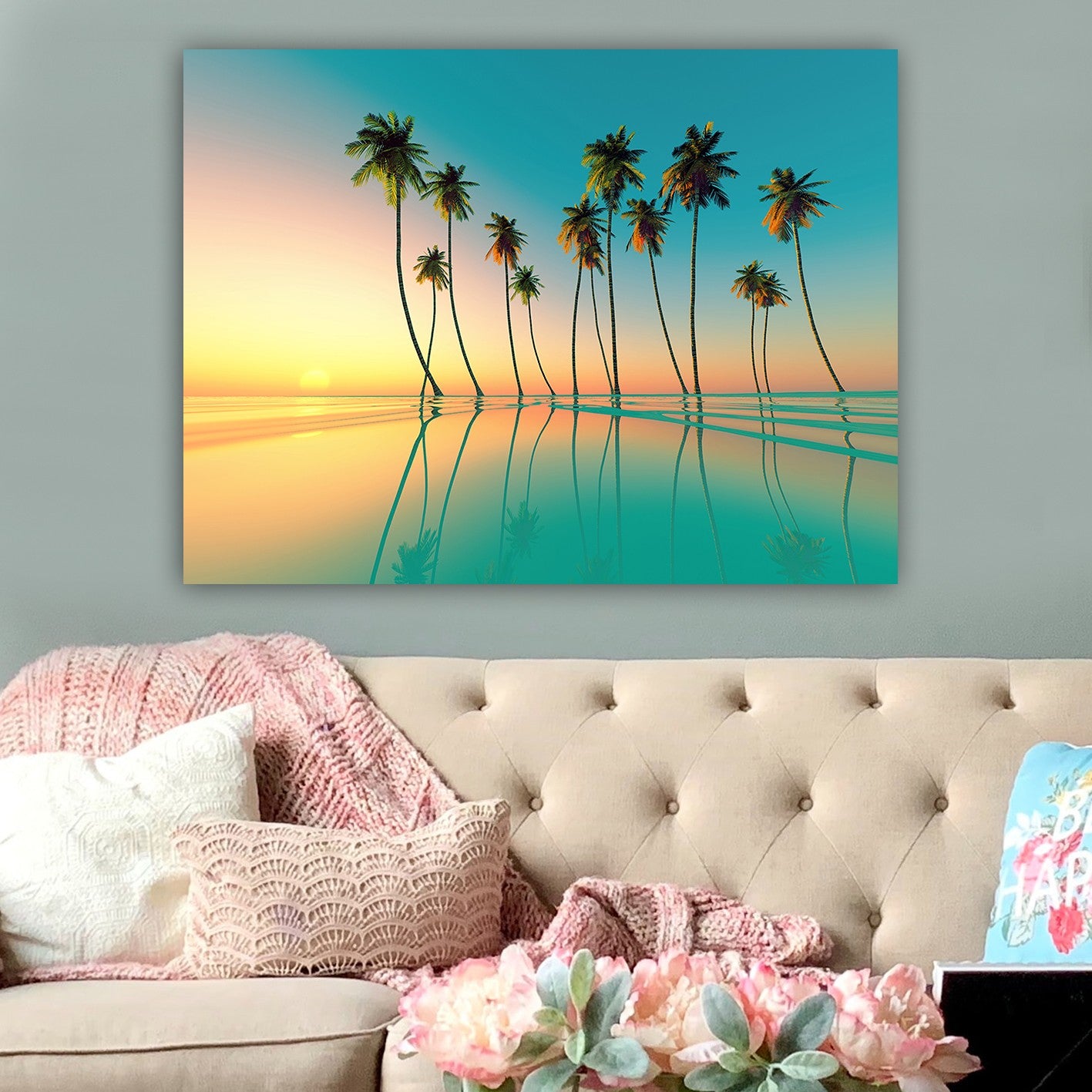 Impressionante pintura decorativa em tela, 70 x 100 cm | 100% tela, 100% moldura de madeira (3 cm de espessura) | Perfeito para amantes de decoração e arte
