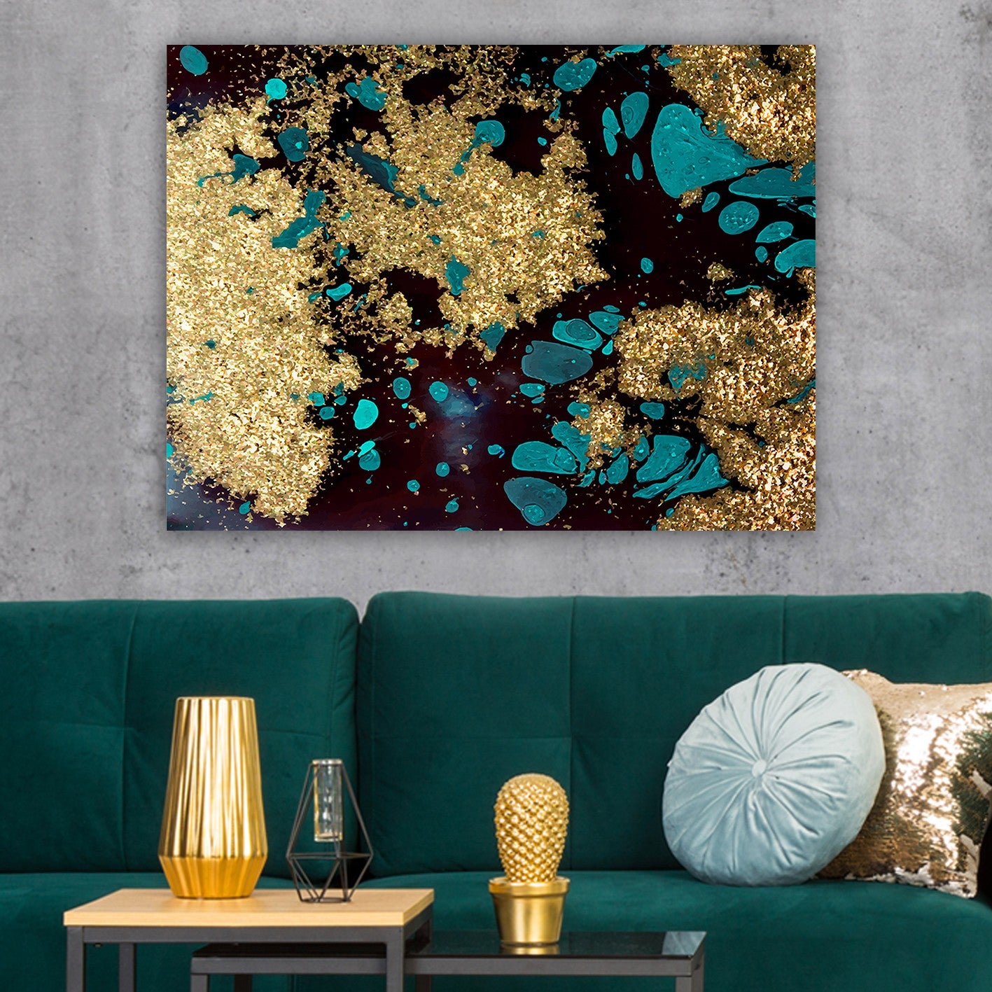 Impressionante pintura decorativa em tela, 70 x 100 cm | 100% tela, 100% moldura de madeira (3 cm de espessura) | Perfeito para amantes de decoração e arte