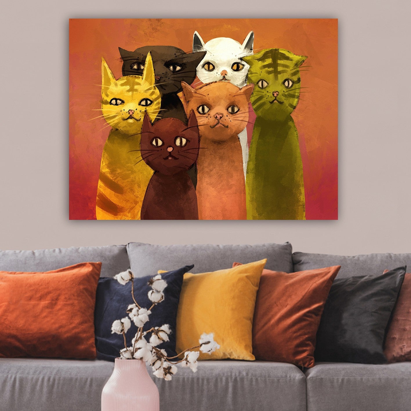 Impressionante pintura decorativa em tela, 70 x 100 cm | 100% tela, 100% moldura de madeira (3 cm de espessura) | Perfeito para amantes de decoração e arte