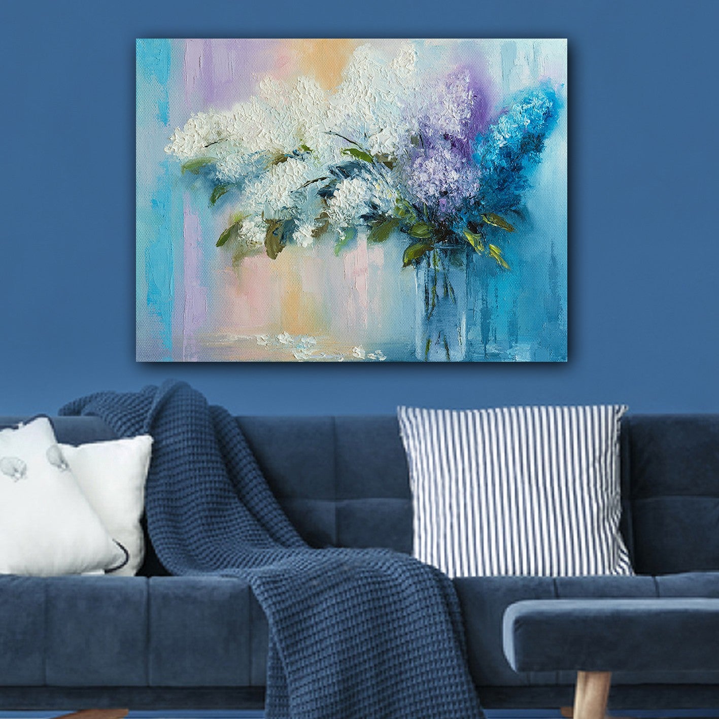Impressionante pintura decorativa em tela, 70 x 100 cm | 100% tela, 100% moldura de madeira (3 cm de espessura) | Perfeito para amantes de decoração e arte