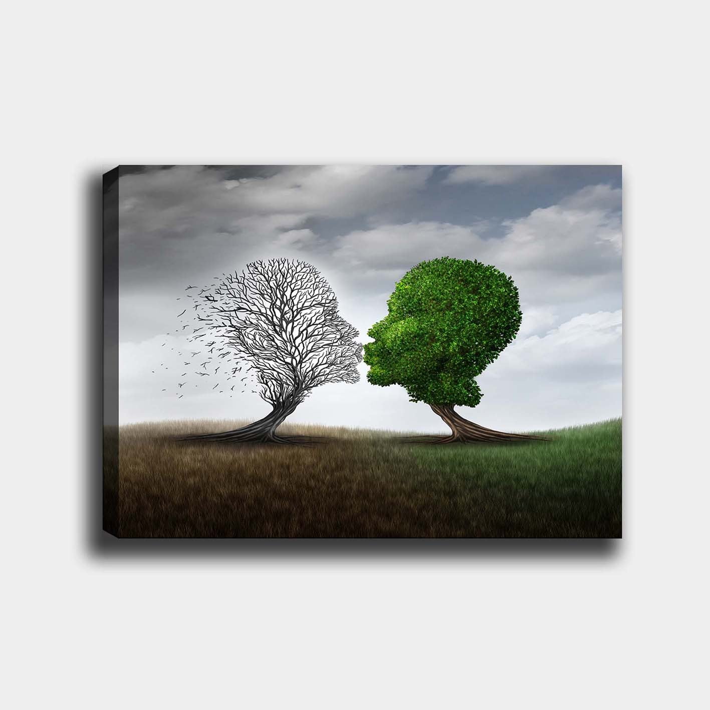 Impressionante pintura decorativa em tela, 70 x 100 cm | 100% tela, 100% moldura de madeira (3 cm de espessura) | Perfeito para amantes de decoração e arte