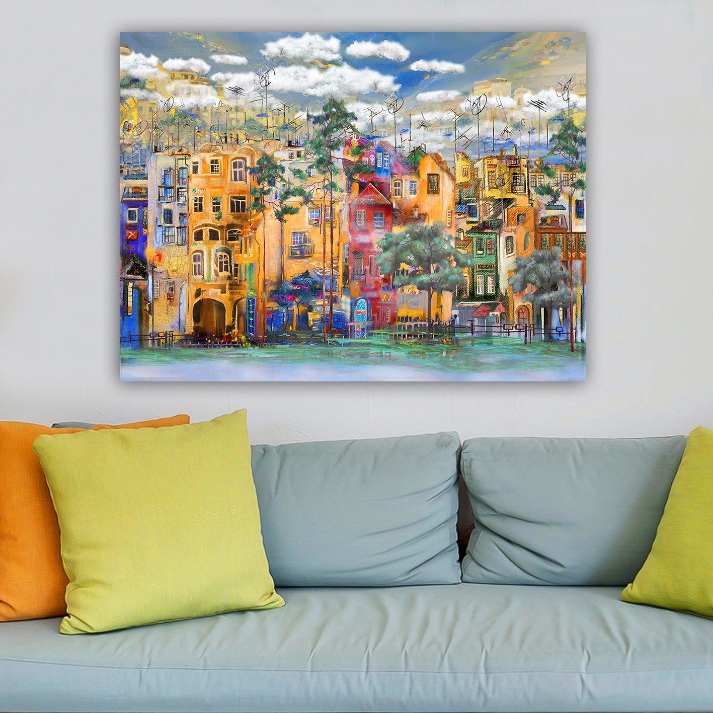 Impressionante pintura decorativa em tela, 70 x 100 cm | 100% tela, 100% moldura de madeira (3 cm de espessura) | Perfeito para amantes de decoração e arte