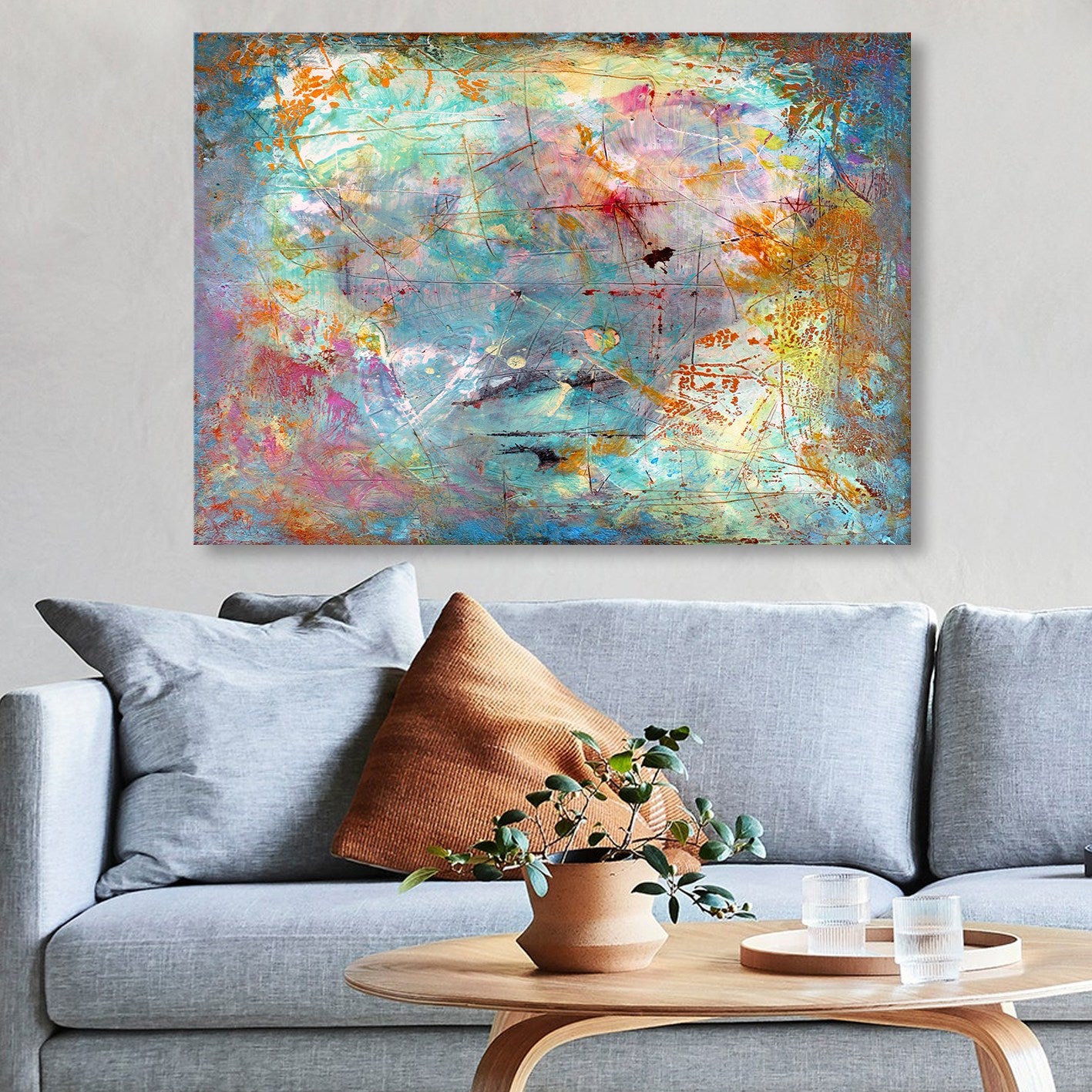 Impressionante pintura decorativa em tela, 70 x 100 cm | 100% tela, 100% moldura de madeira (3 cm de espessura) | Perfeito para amantes de decoração e arte