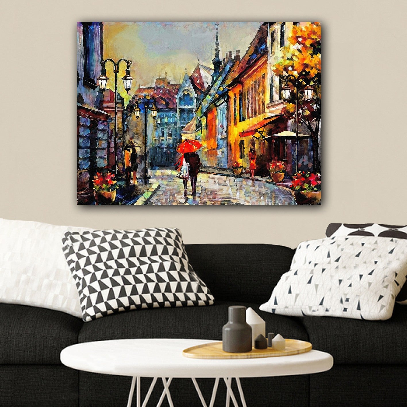Impressionante pintura decorativa em tela, 70 x 100 cm | 100% tela, 100% moldura de madeira (3 cm de espessura) | Perfeito para amantes de decoração e arte