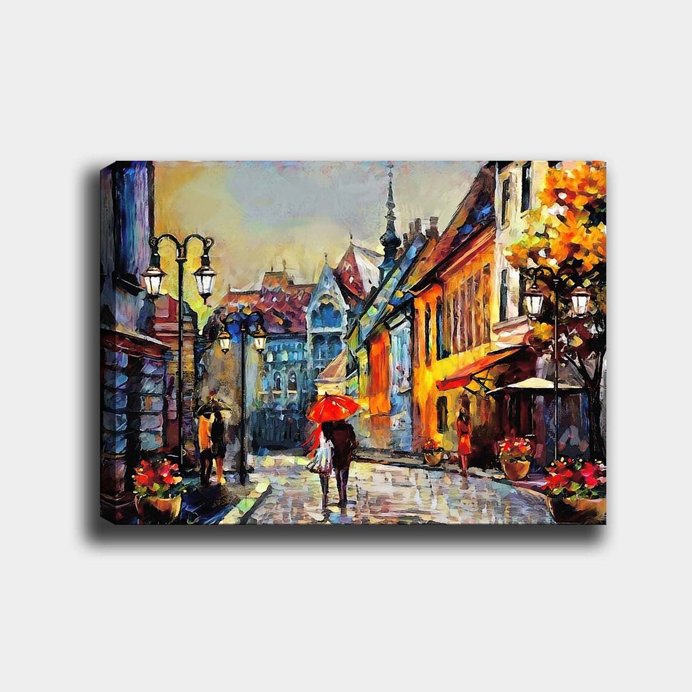 Impressionante pintura decorativa em tela, 70 x 100 cm | 100% tela, 100% moldura de madeira (3 cm de espessura) | Perfeito para amantes de decoração e arte