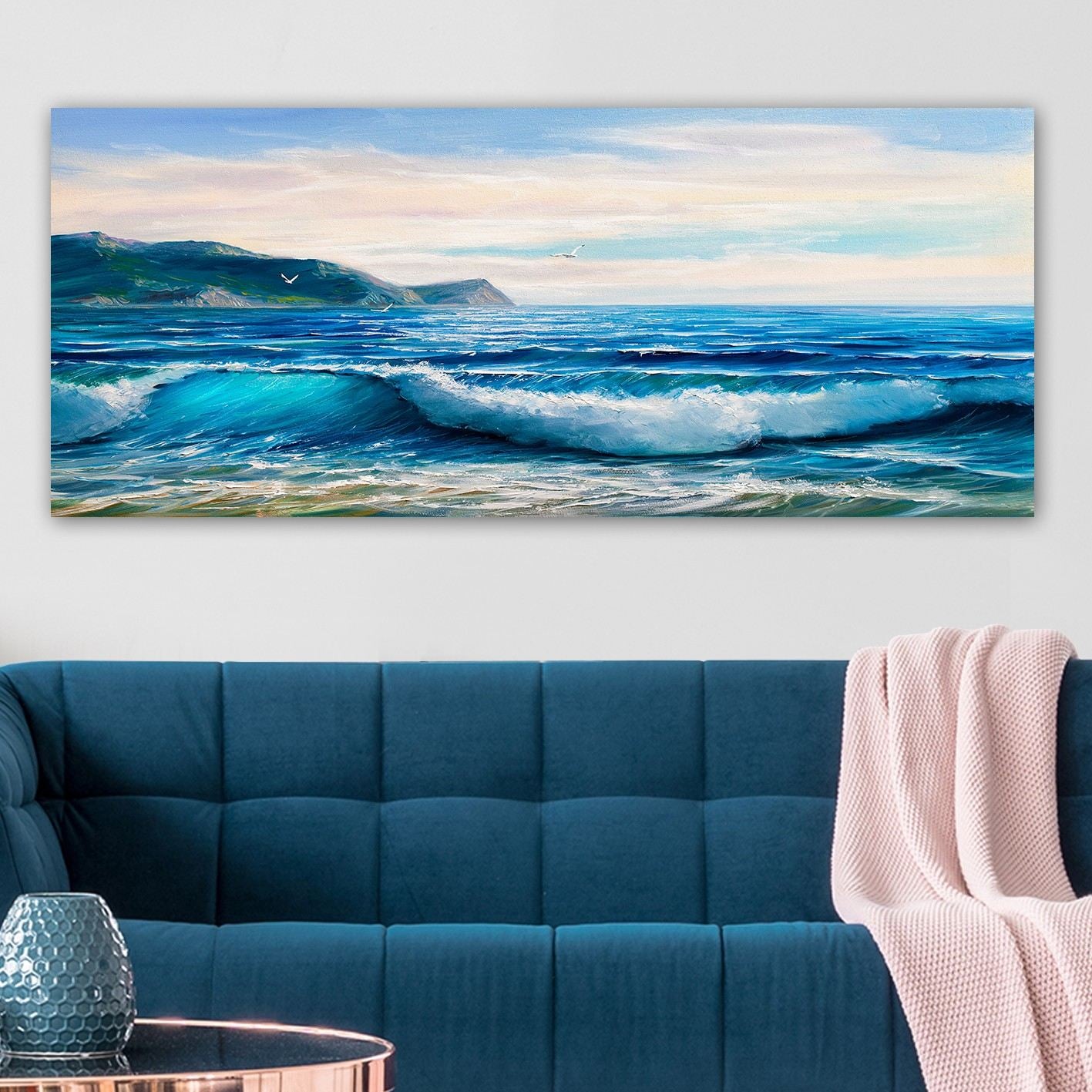 Quadro em Tela Decorativa Multicolor 50x120 cm, 100% Canvas, Moldura de Madeira 3 cm