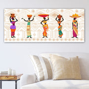 Quadro Decorativo em Tela 100% Multicolor 50x120 cm com Moldura de Madeira 3 cm