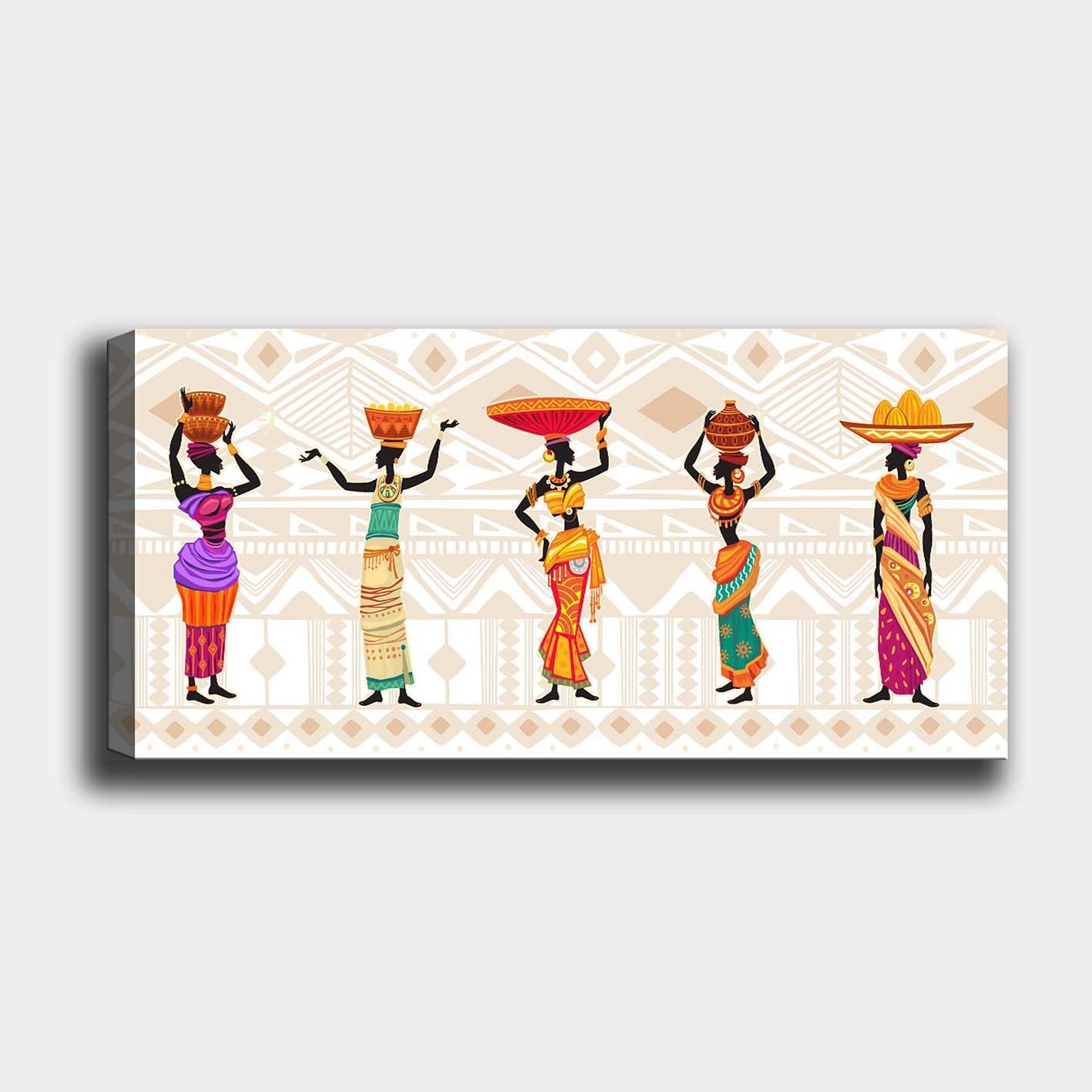 Quadro Decorativo em Tela 100% Multicolor 50x120 cm com Moldura de Madeira 3 cm