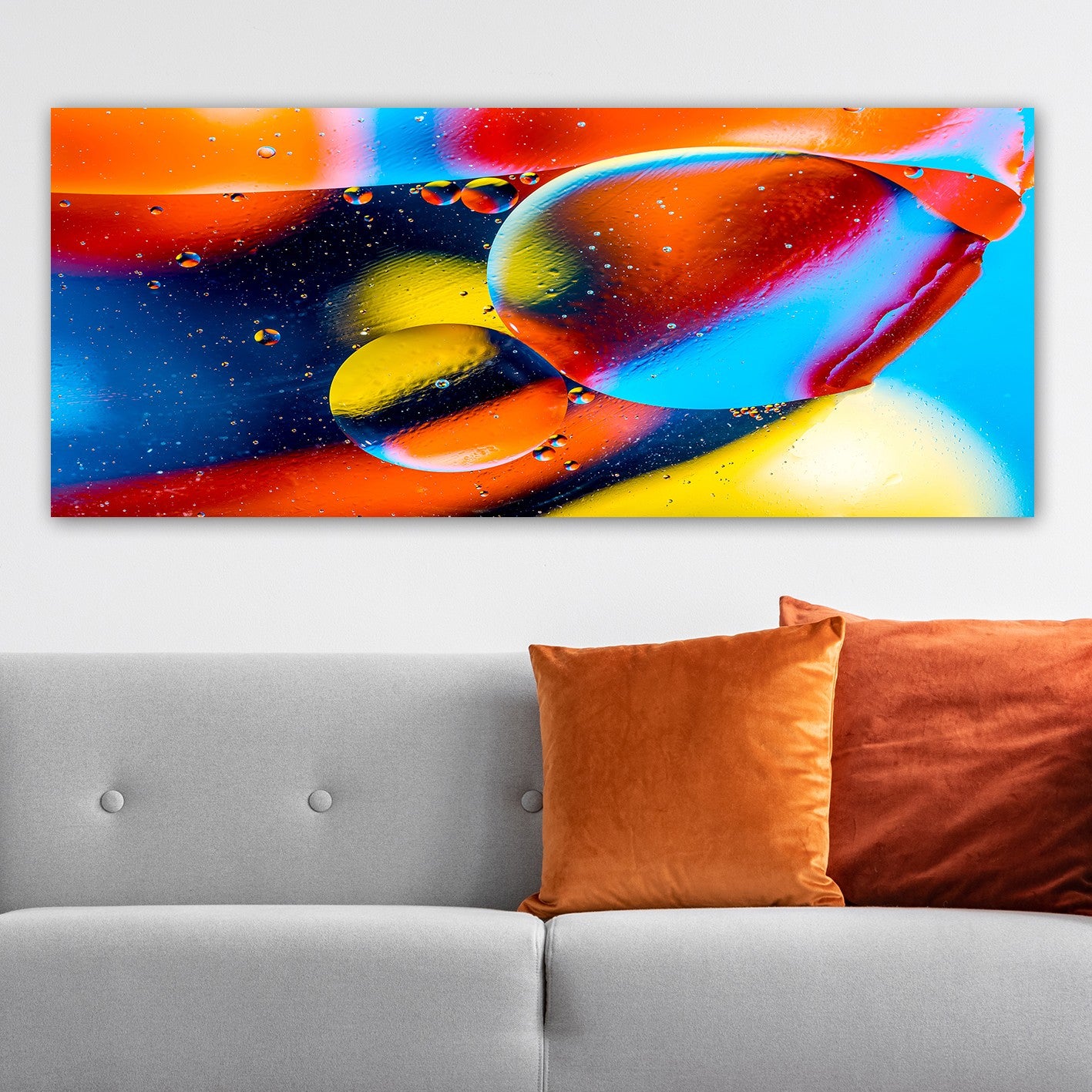 Quadro em Canvas Decorativo 50x120 cm, Multicolor, Moldura de Madeira 3 cm