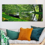 Quadro em Tela Decorativa Multicolor 50x120 cm com Moldura de Madeira (3 cm)