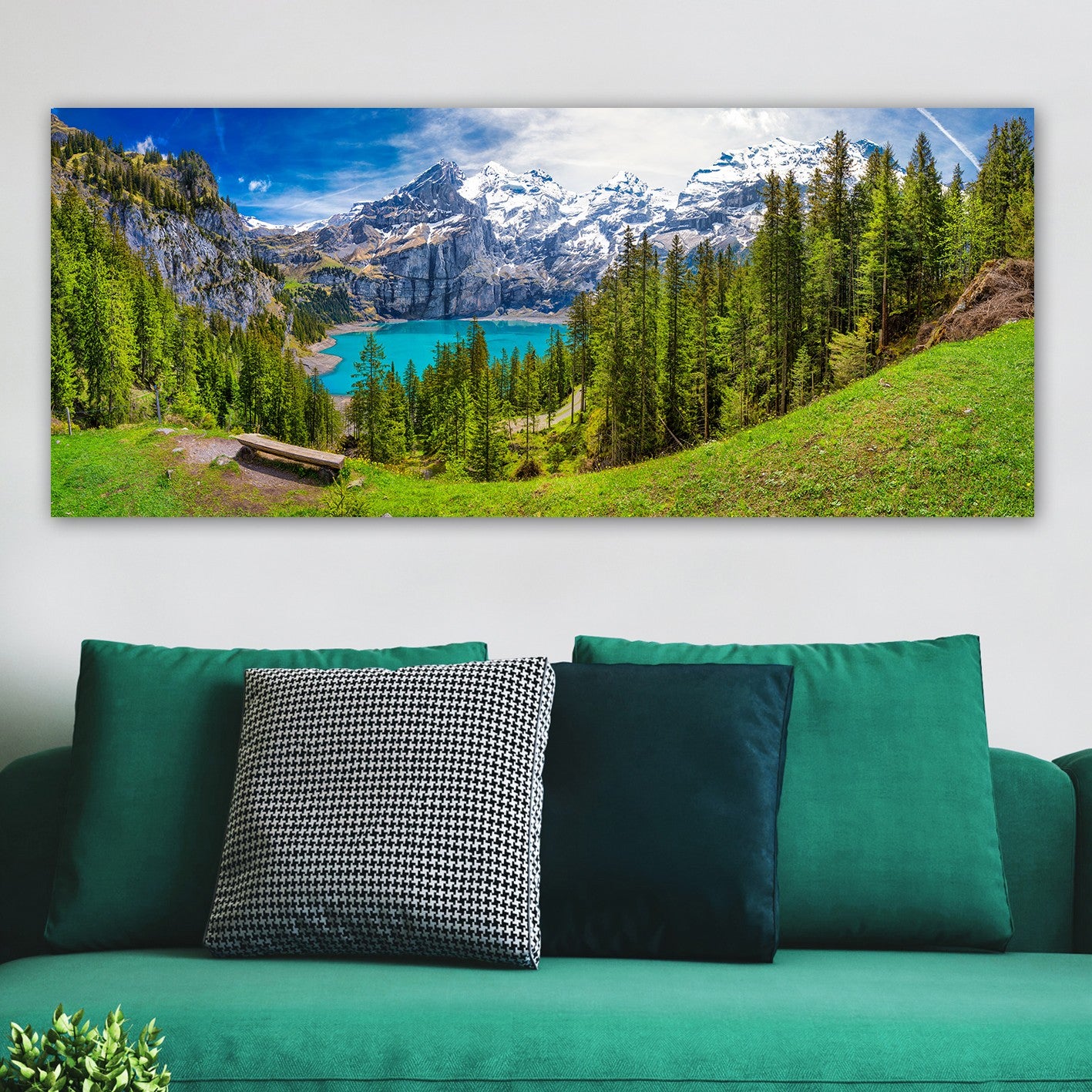 Quadro Decorativo em Tela (100% Canvas) Multicolorido com Moldura de Madeira 3 cm – 50 x 120 cm