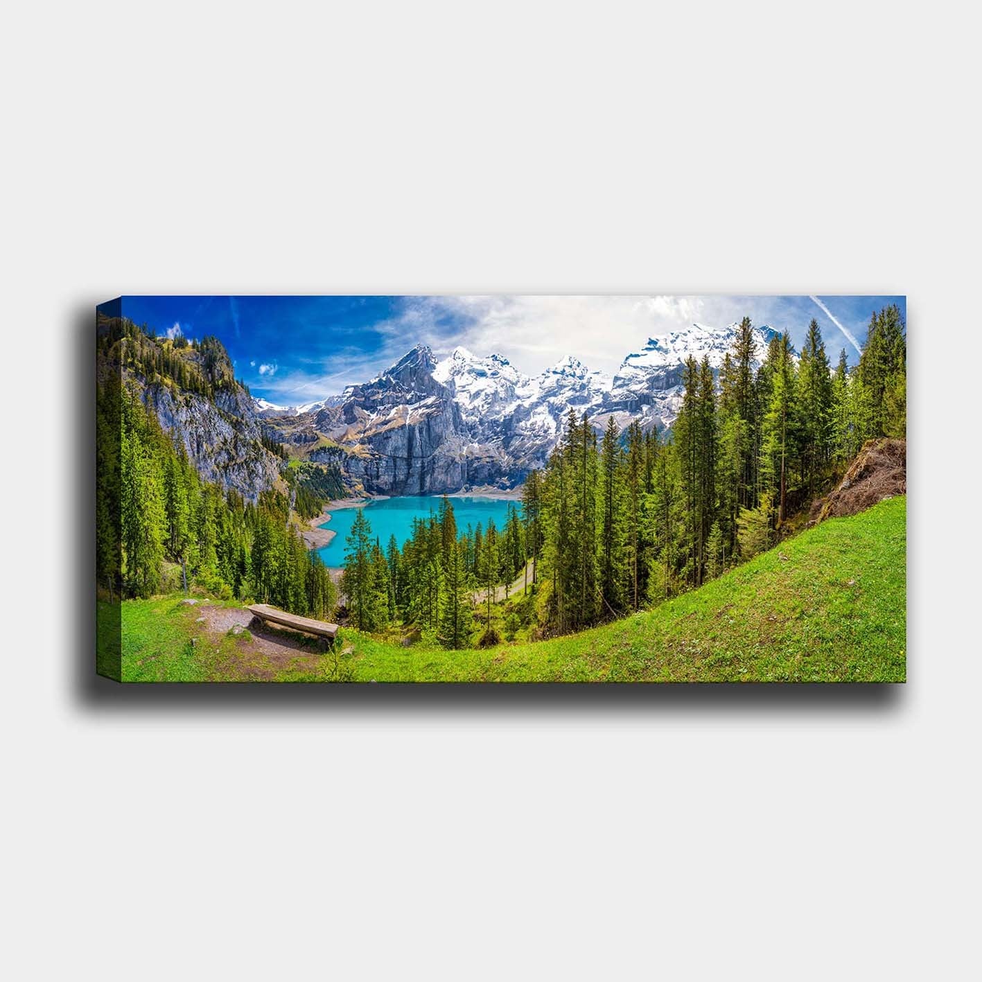 Quadro Decorativo em Tela (100% Canvas) Multicolorido com Moldura de Madeira 3 cm – 50 x 120 cm