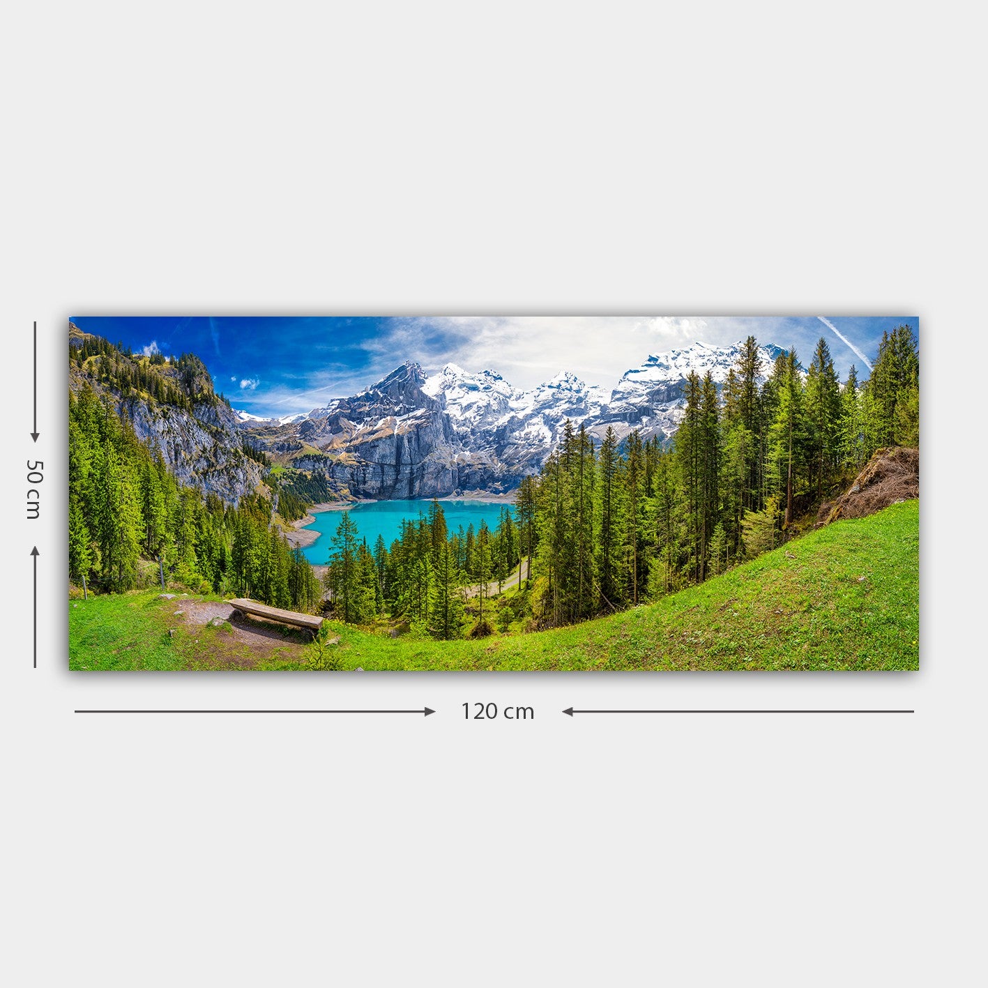 Quadro Decorativo em Tela (100% Canvas) Multicolorido com Moldura de Madeira 3 cm – 50 x 120 cm