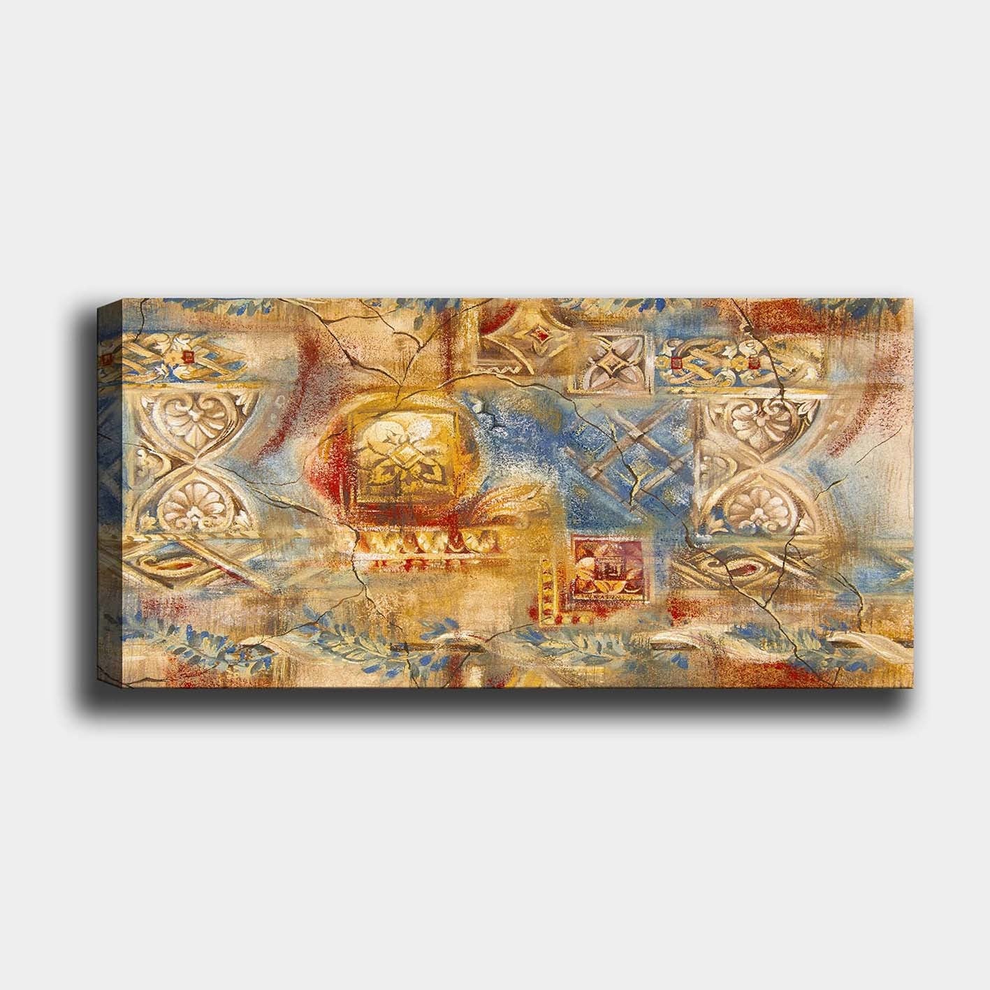 Tela Decorativa Multicolor em Canvas 100% 50x120 cm com Moldura de Madeira (3 cm)